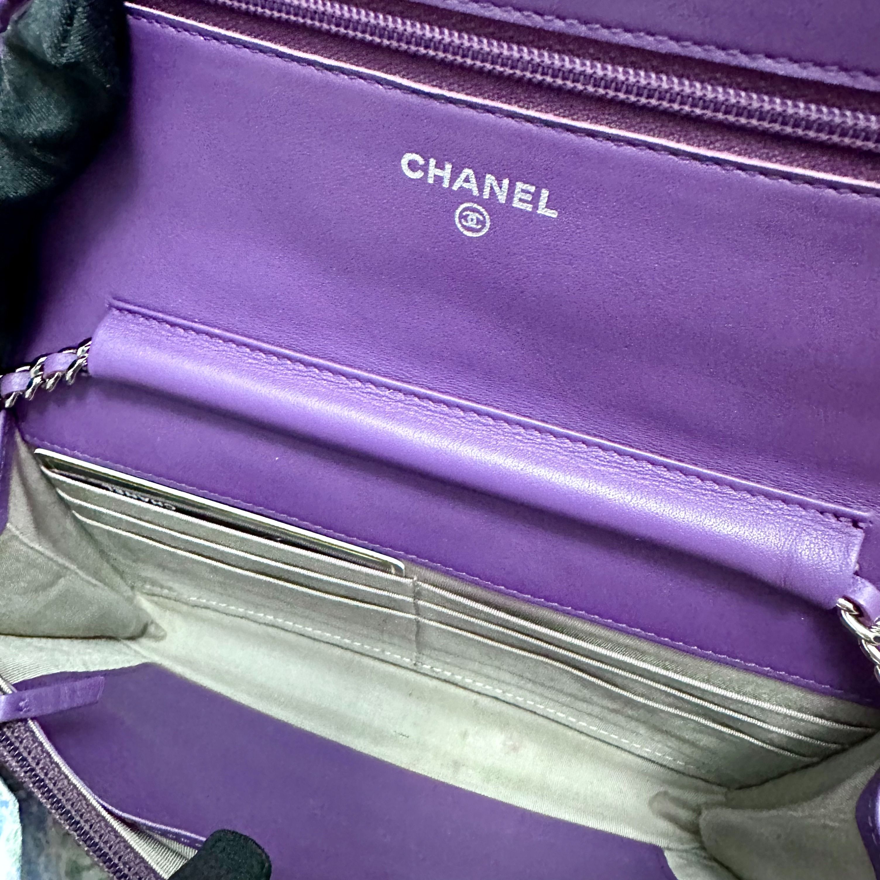 Chanel Wallet On Chain WOC Violet Patent Leather No 15 - Luxury Evermore