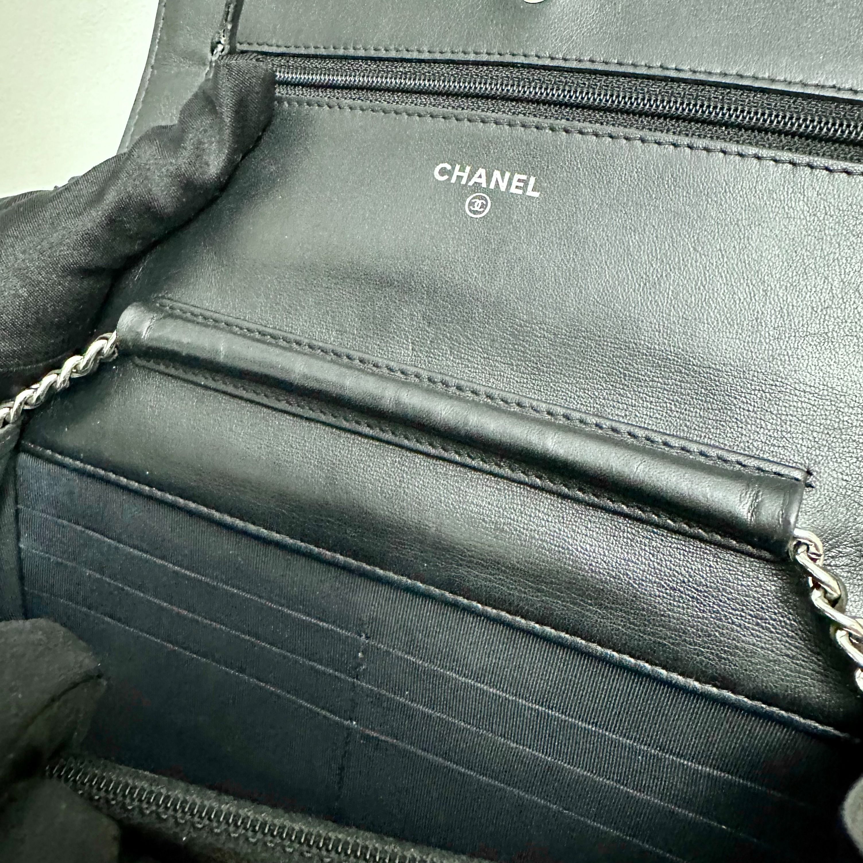 Chanel WOC Wallet On Chain Black Patent Leather No 14 - Luxury Evermore