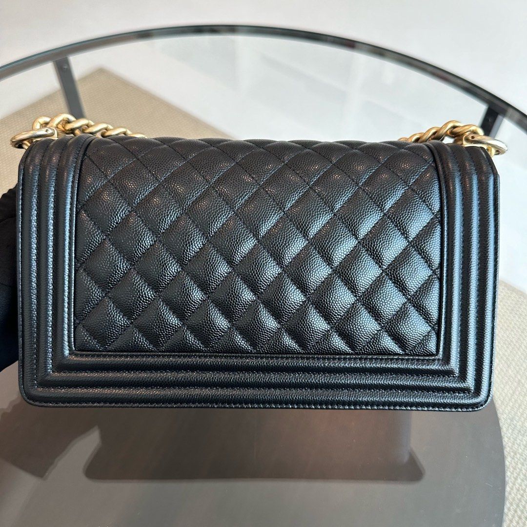 Boy Caviar Old Medium 25CM Quilted Leboy Black GHW No 26