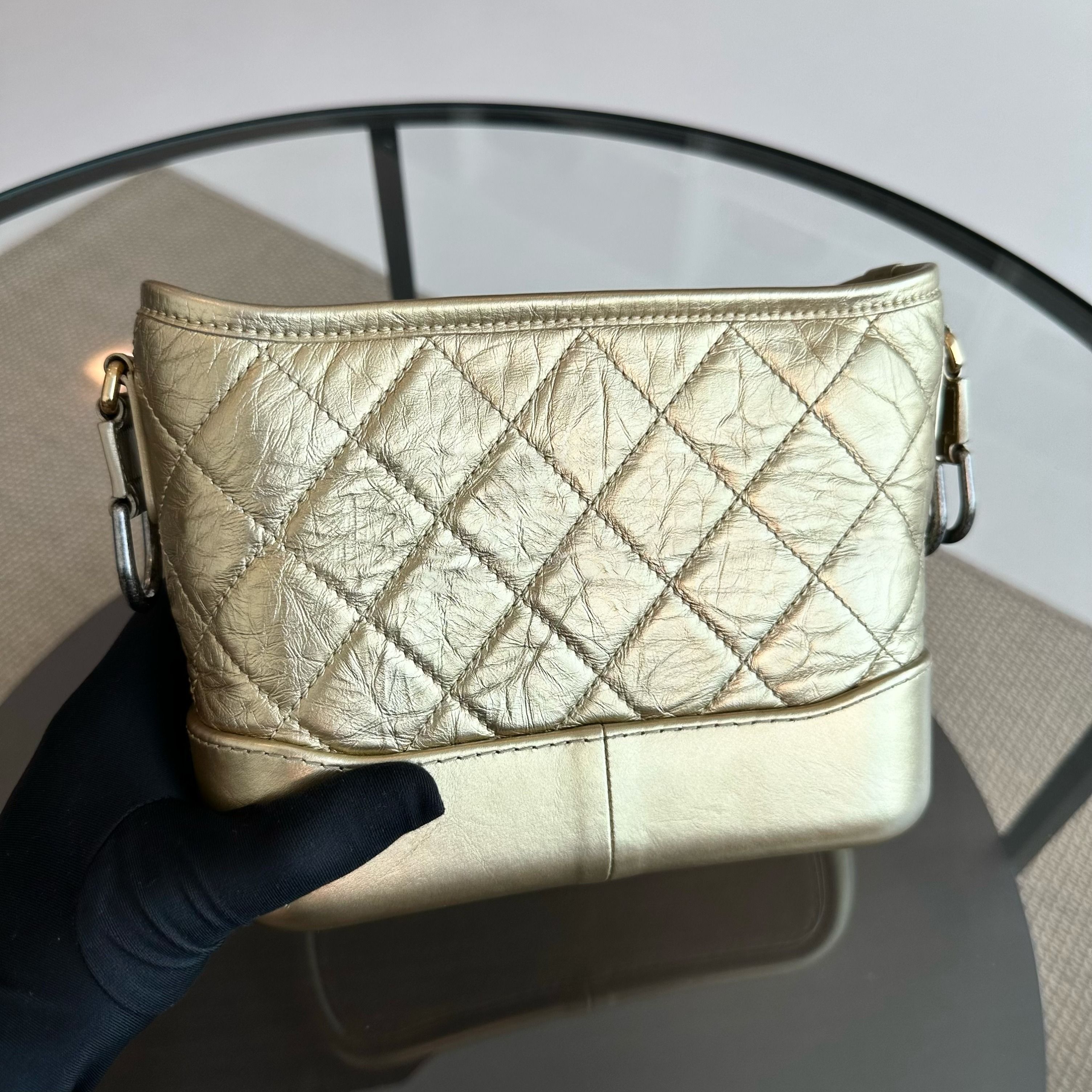 Chanel Gabrielle Small Hobo Quilted Calfskin Gold GHW No 23