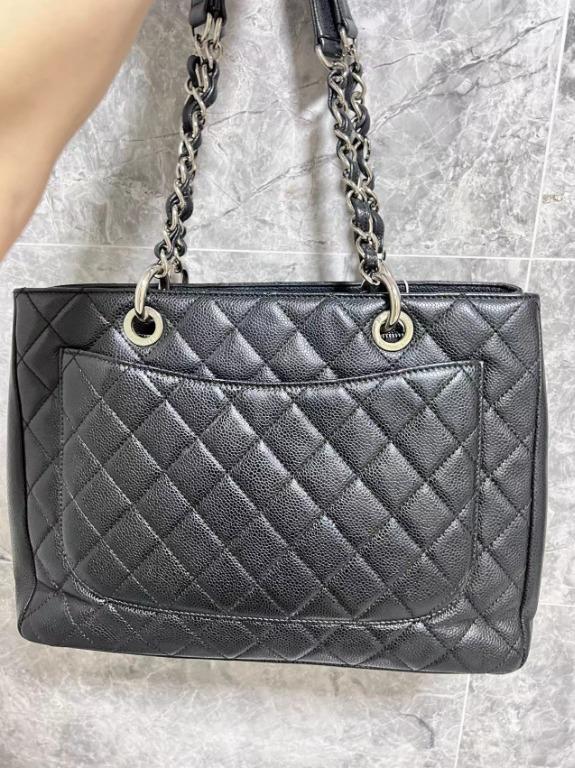 [Clearance] Authentic Chanel Grand Shopping Tote GST with Silver Hardware - Luxury Evermore