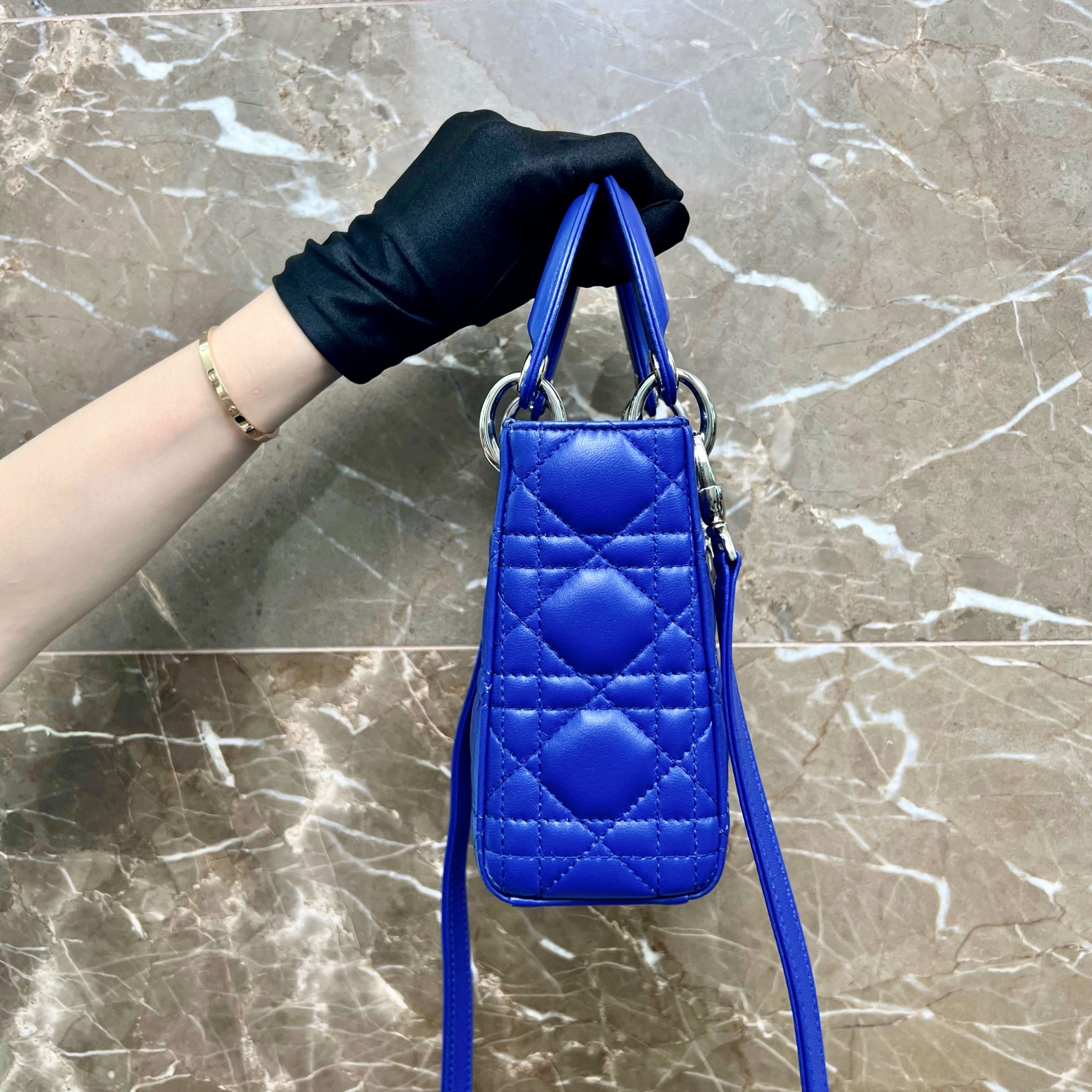 [CLEARANCE] Dior Lady Mini Lambskin Blue - Luxury Evermore