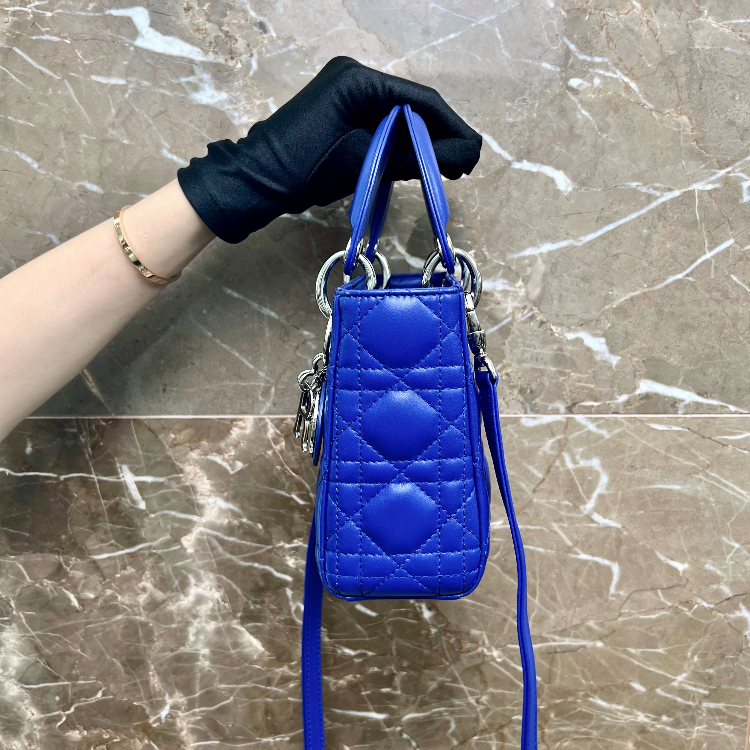 [CLEARANCE] Dior Lady Mini Lambskin Blue - Luxury Evermore