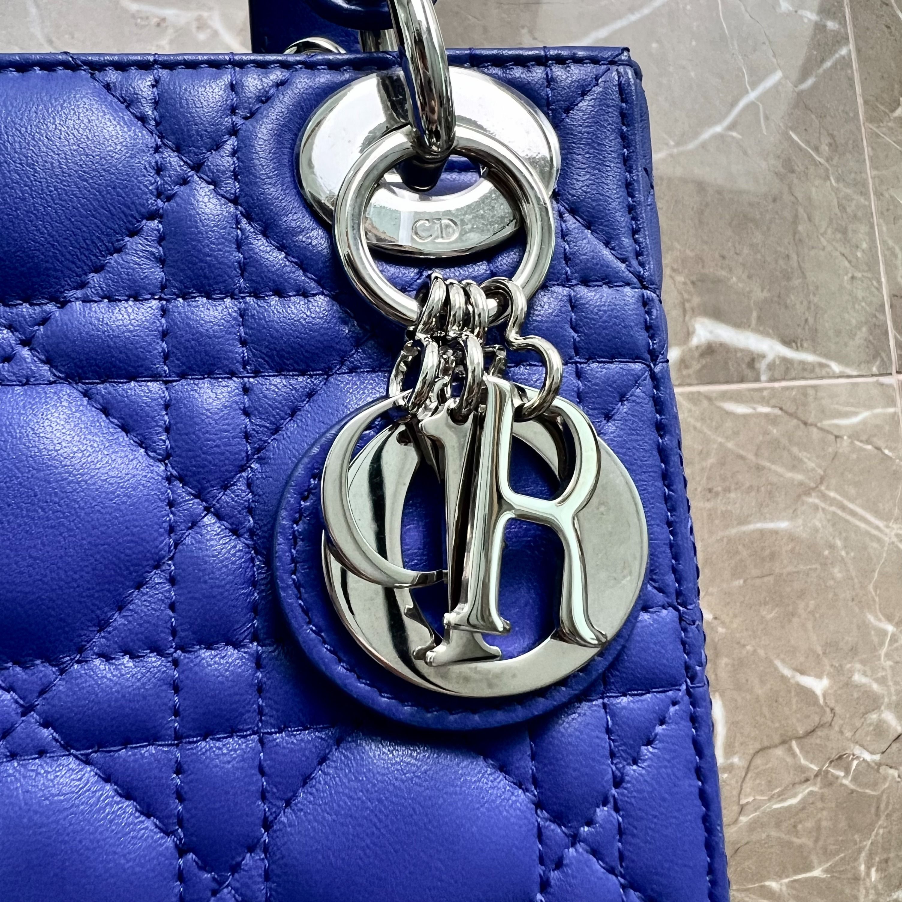 [CLEARANCE] Dior Lady Mini Lambskin Blue - Luxury Evermore