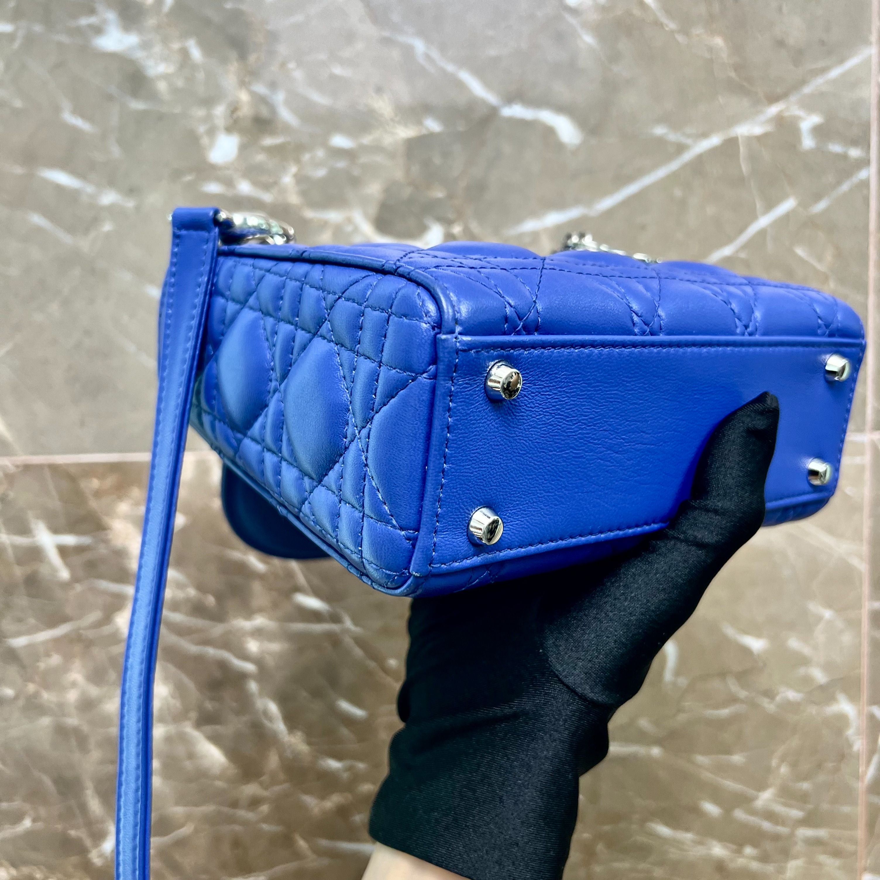 [CLEARANCE] Dior Lady Mini Lambskin Blue - Luxury Evermore