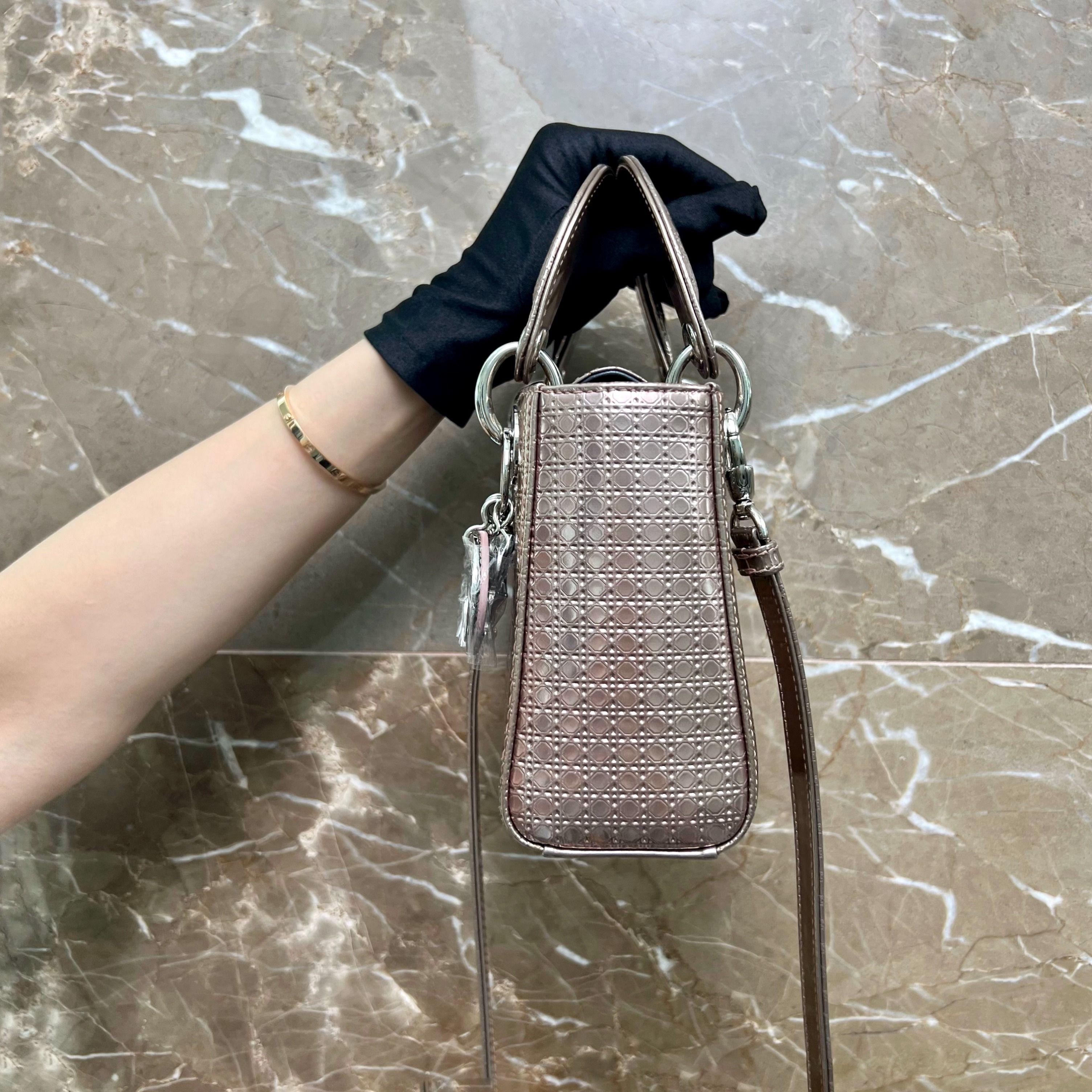 [CLEARANCE] LNIB Dior Lady Mini Lambskin Metallic - Luxury Evermore