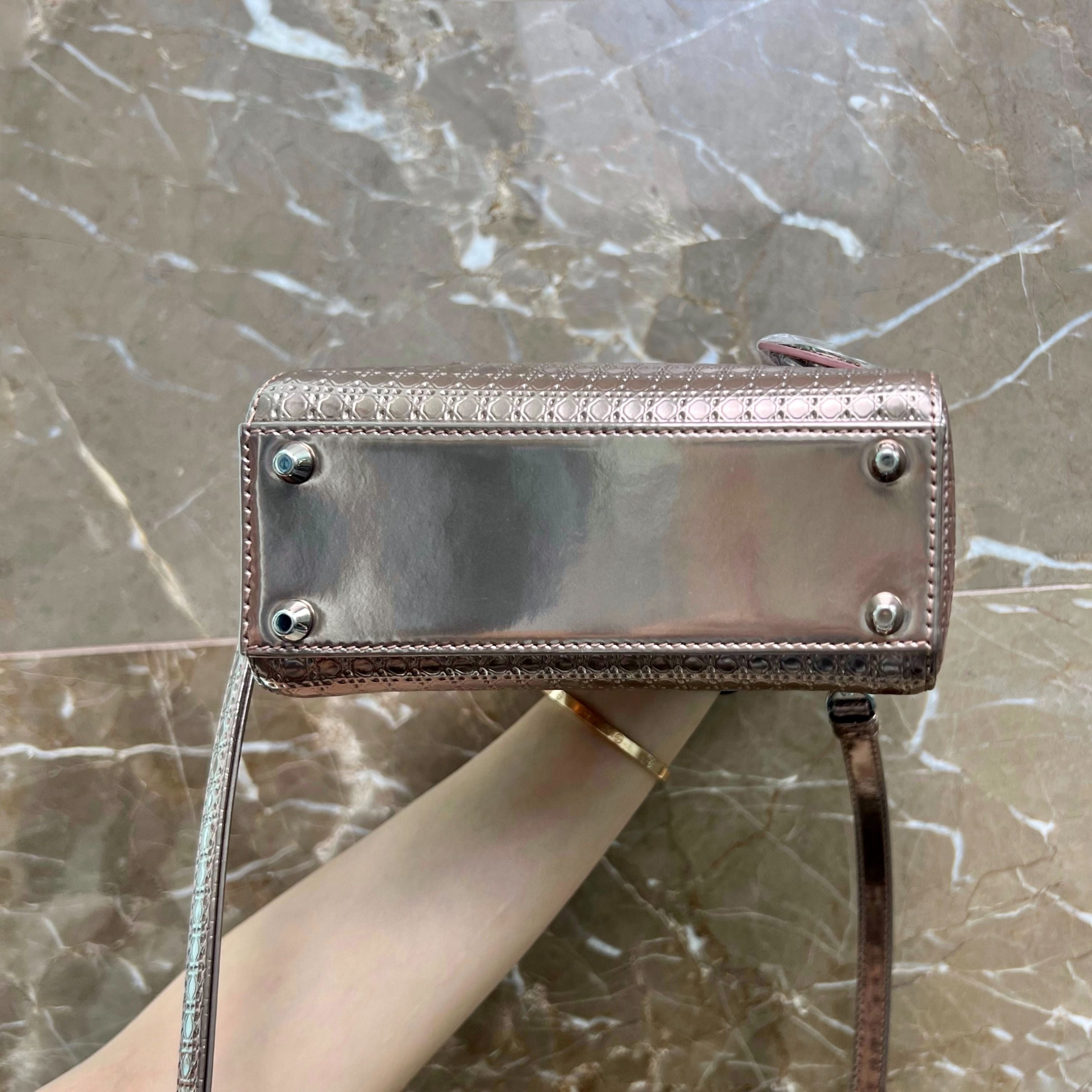 [CLEARANCE] LNIB Dior Lady Mini Lambskin Metallic - Luxury Evermore