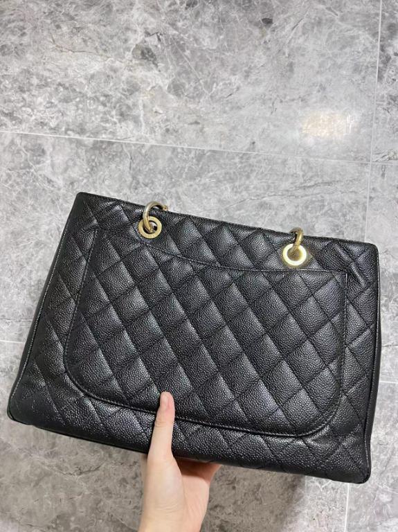 【Clearance】Authentic Chanel Grand Shopping Tote GST with Gold Hardware - Luxury Evermore