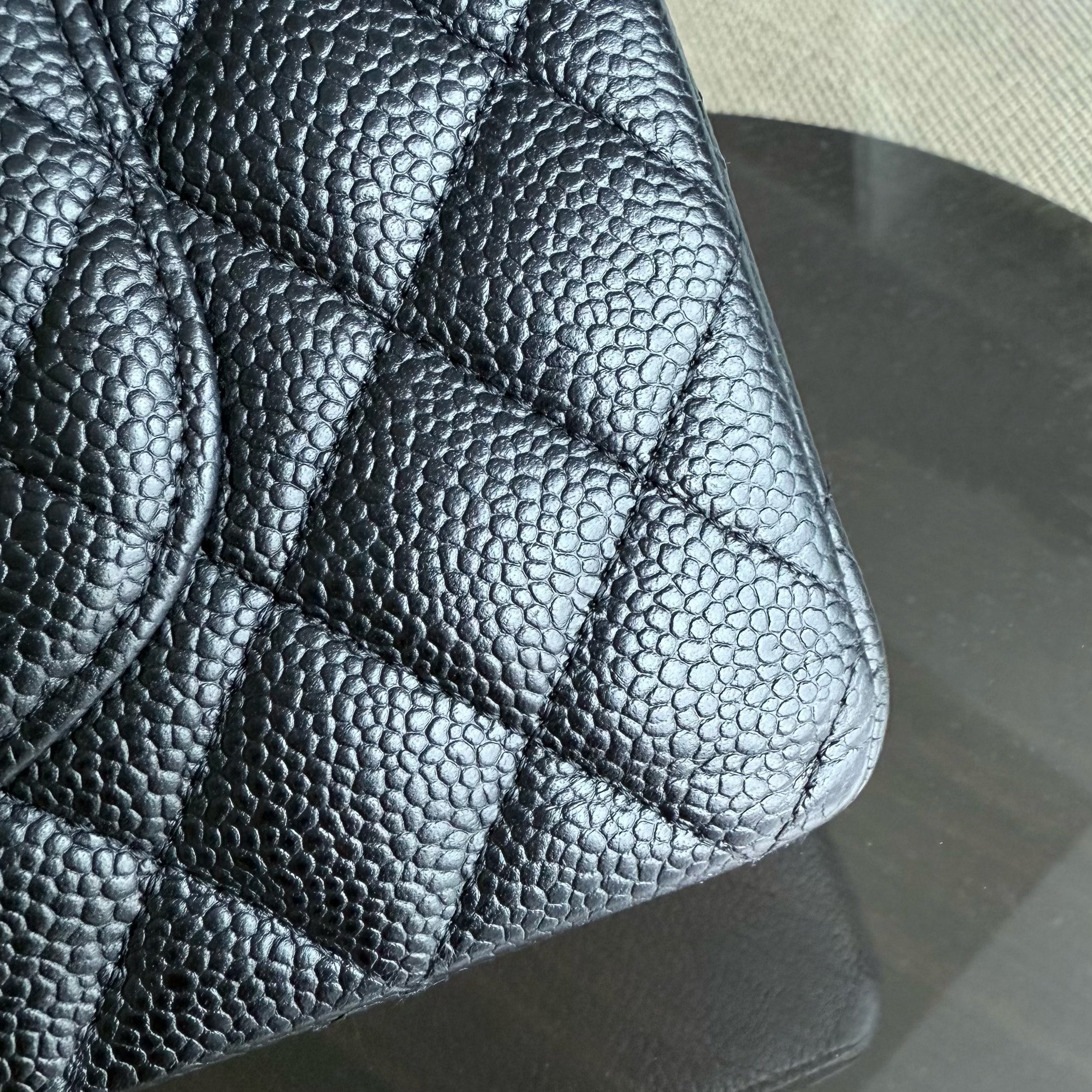 Chanel Classic Flap Medium - Caviar 25CM Quilted Black Silver Hardware Series 18