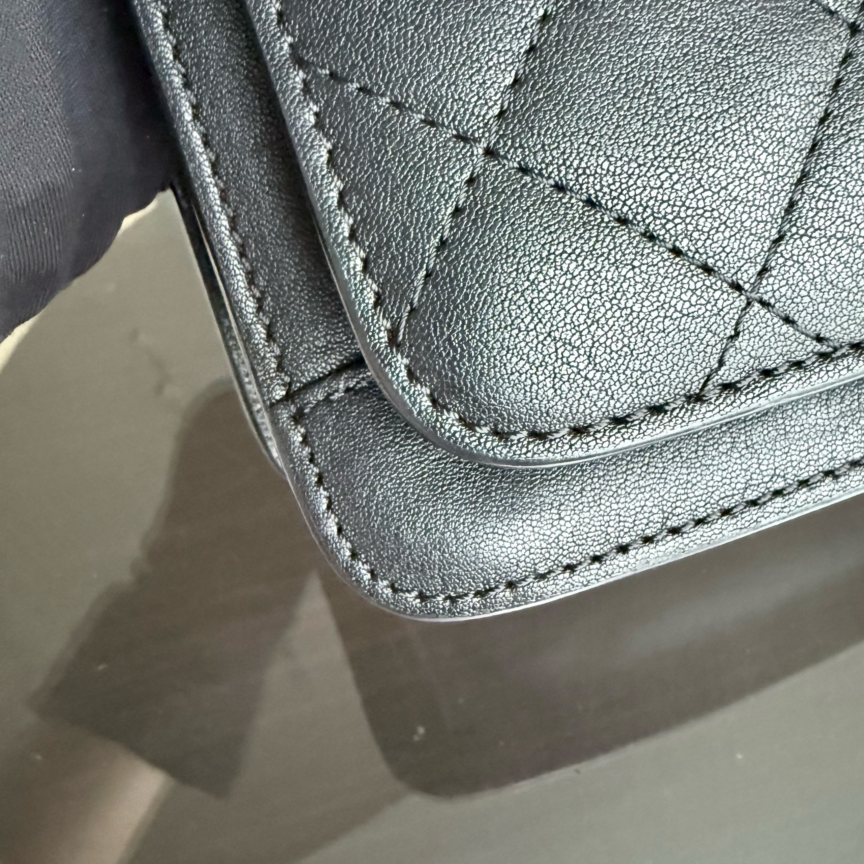 Chanel Medium CC Box Flap - Quilted Calfskin Black Silver Hardware Series 25