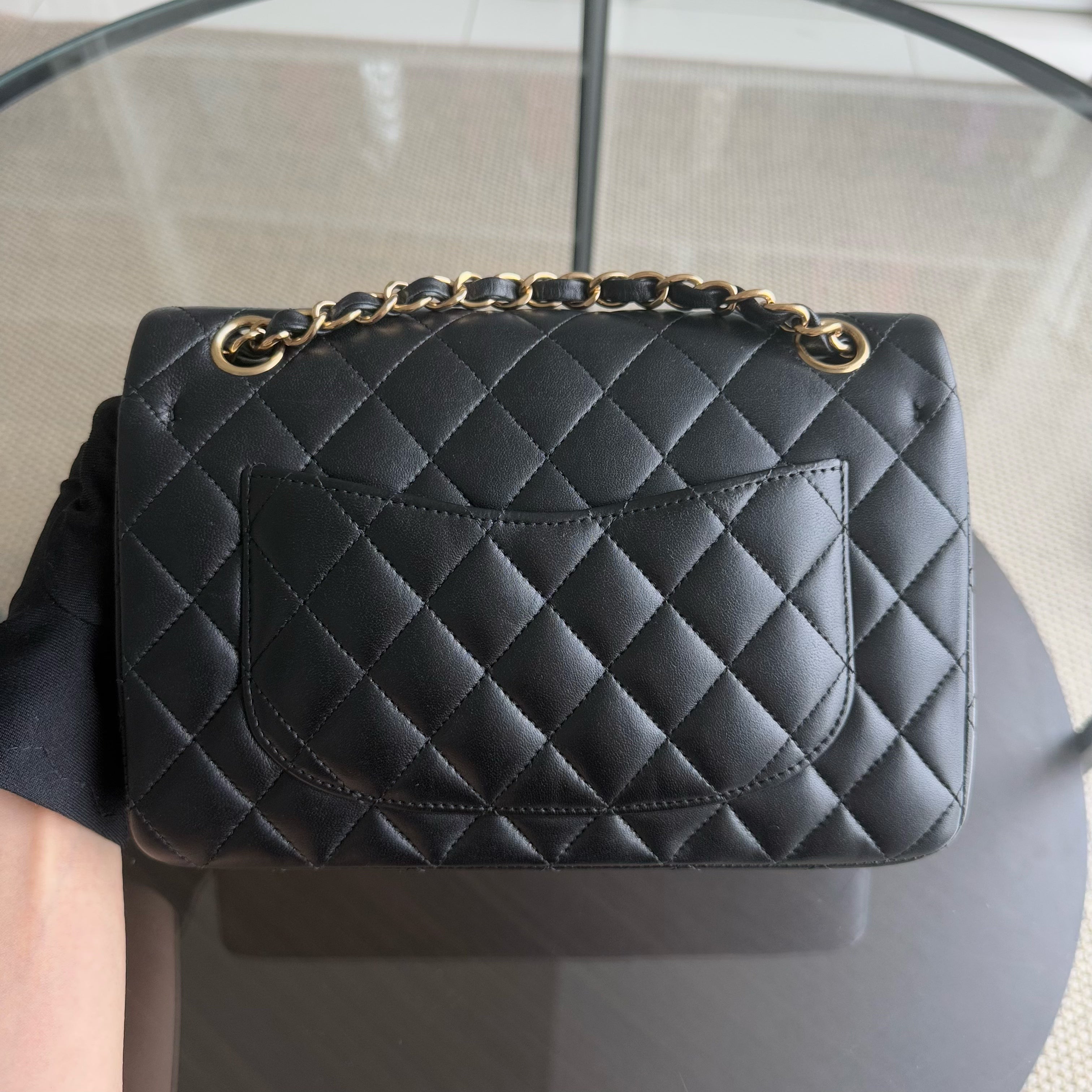 Chanel Classic Flap Small - 23CM Quilted Lambskin Black Gold Hardware Series 26