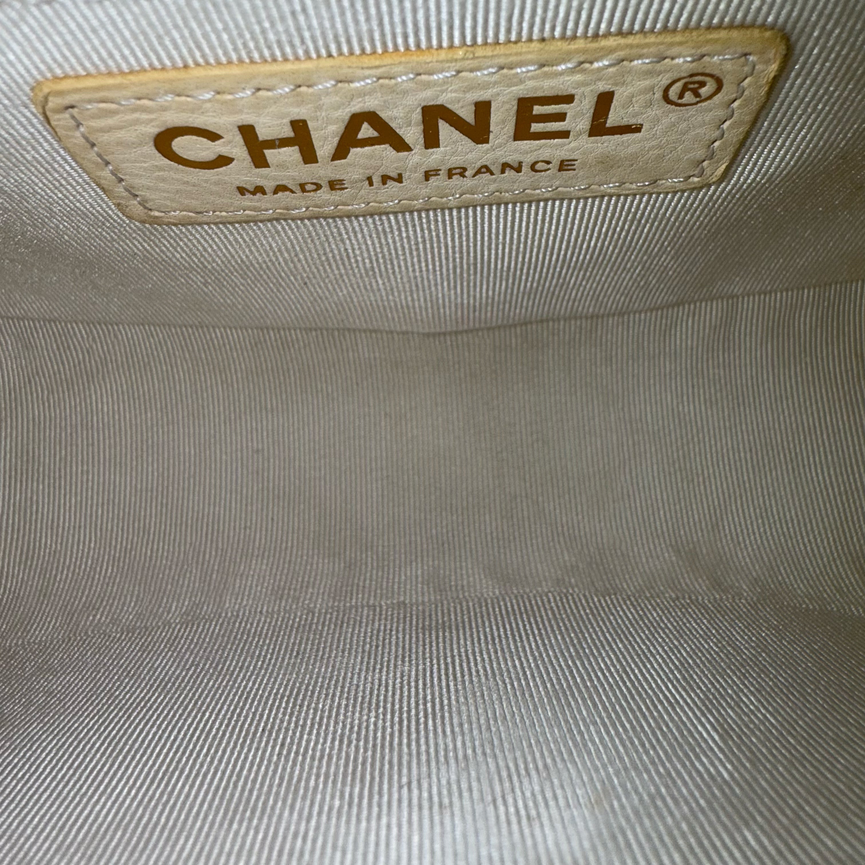 Chanel Boy Small - Caviar Quilted Cream White Gold Hardware