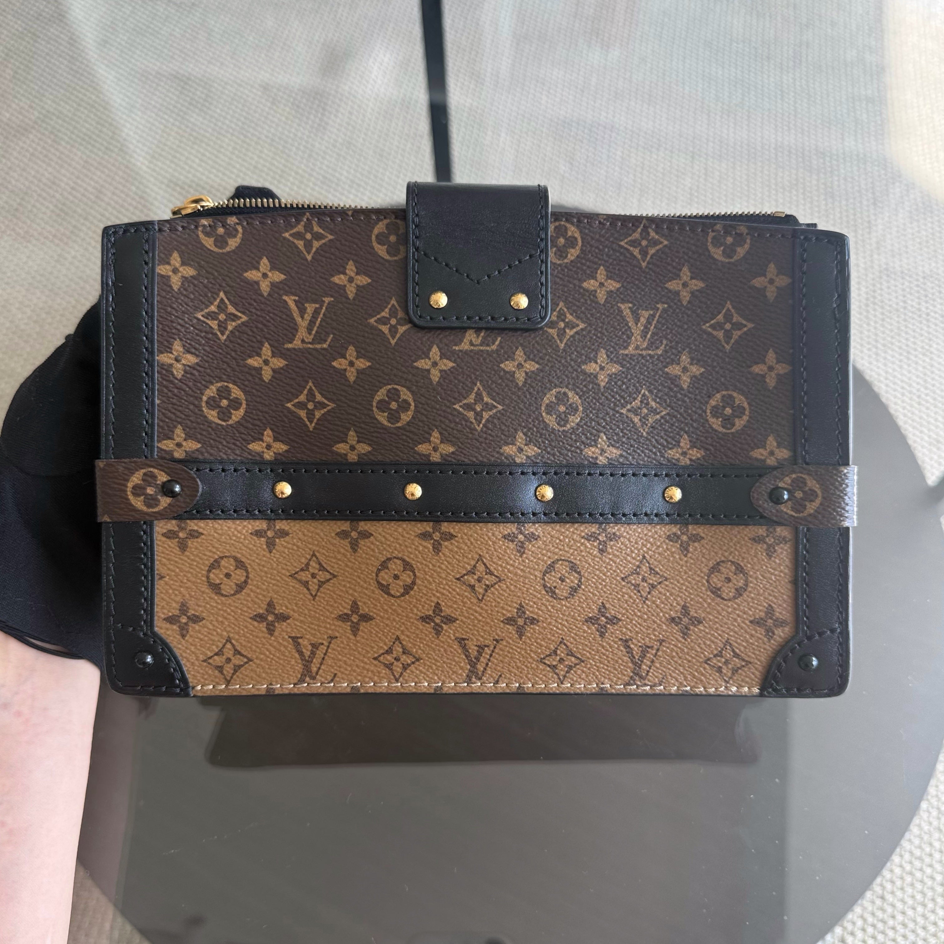 Louis Vuitton Trunk Clutch - Monogram Canvas Reverse Brown Gold hardware