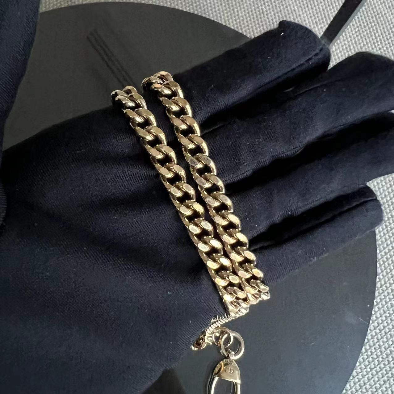 DEPOSIT of Lady Mini Lambskin Cannage Dark Blue Golden Hardware Chain Strap