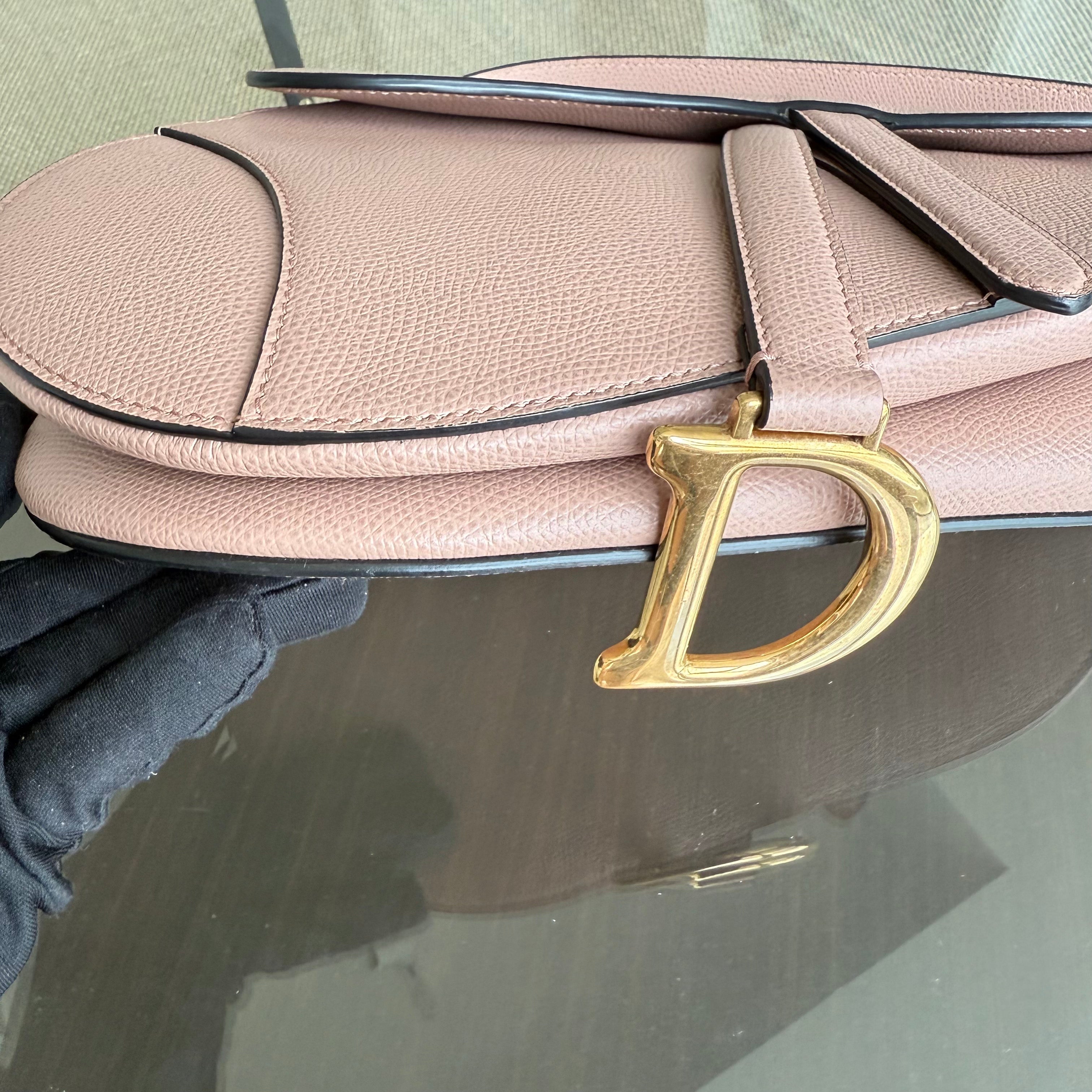 Dior Saddle Medium - Grained Calfskin Blush Gold Hardware