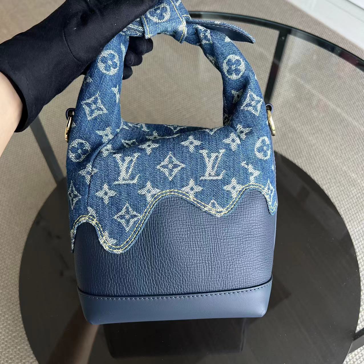 *Full Set, Receipt* Louis Vuitton LV Japanese Cruiser Denim Blue Handbag