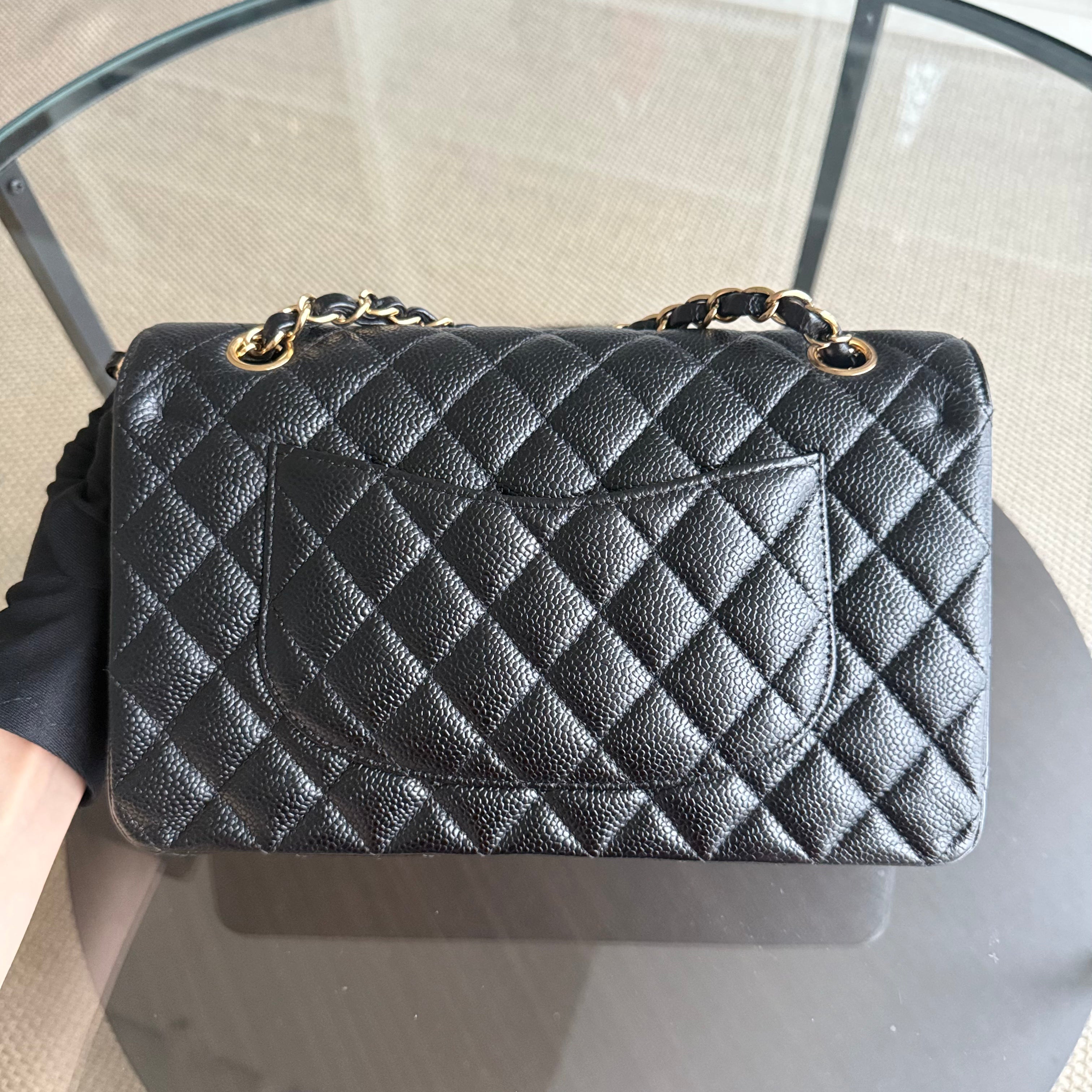 Chanel Classic Flap Medium - Caviar Quilted 25CM Black Gold Hardware Series 20