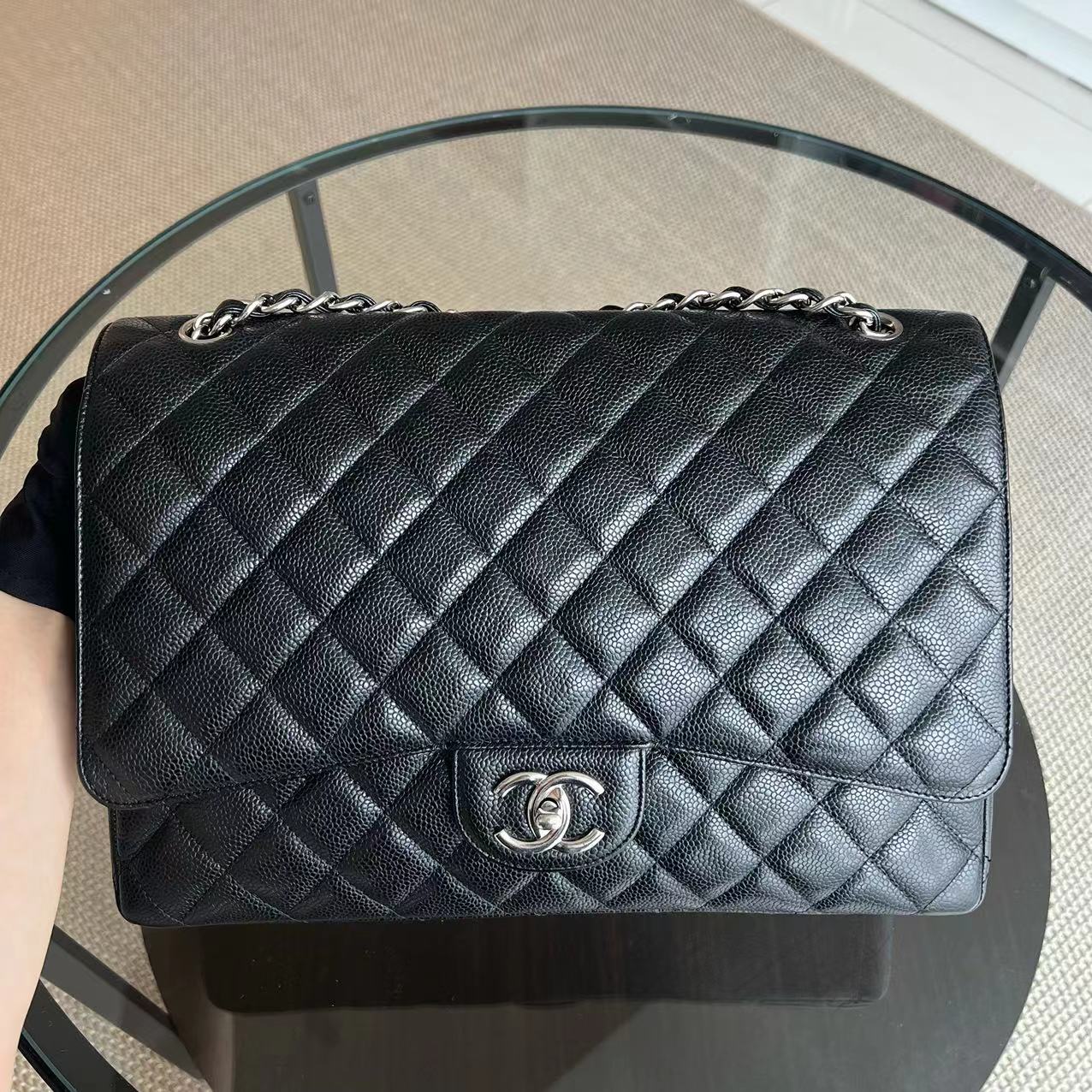 Chanel Classic Flap Maxi - 33CM Caviar Quilted Black Golden Hardware Series 14