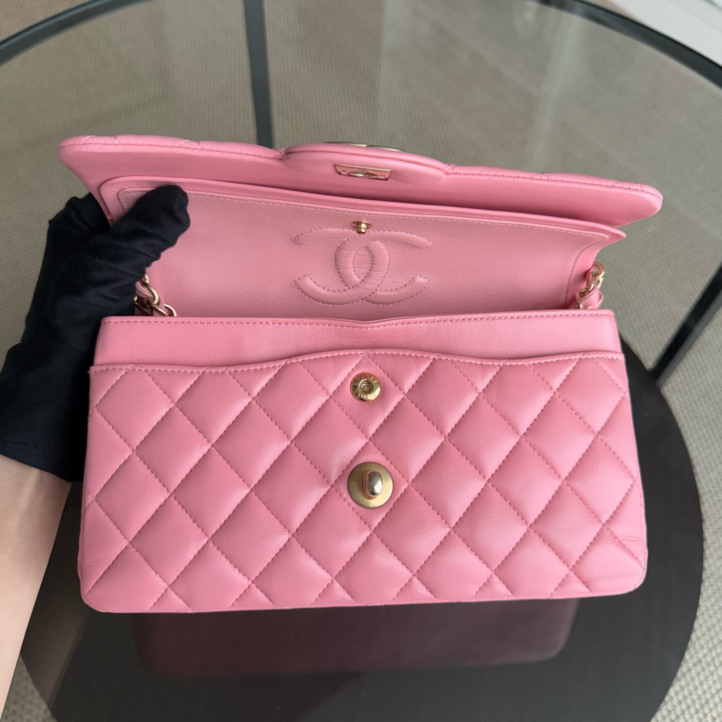 Chanel Classic Flap Small - 23CM Quilted Lambskin Light Sakura Pink Gold Hardware Series 27