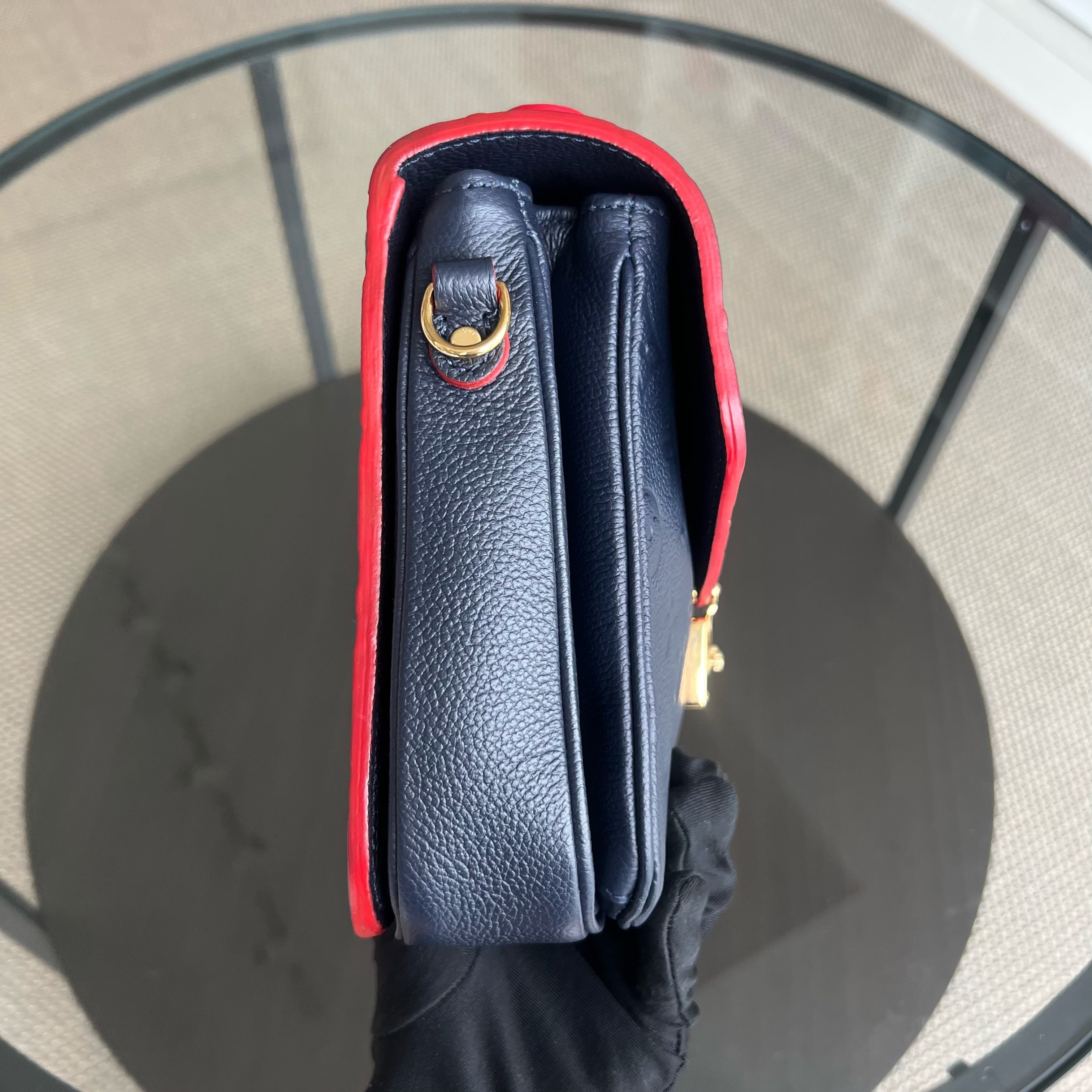 Louis Vuitton Pochette Metis - Empreinte Monogram Marine Rouge Navy Blue Gold Hardware