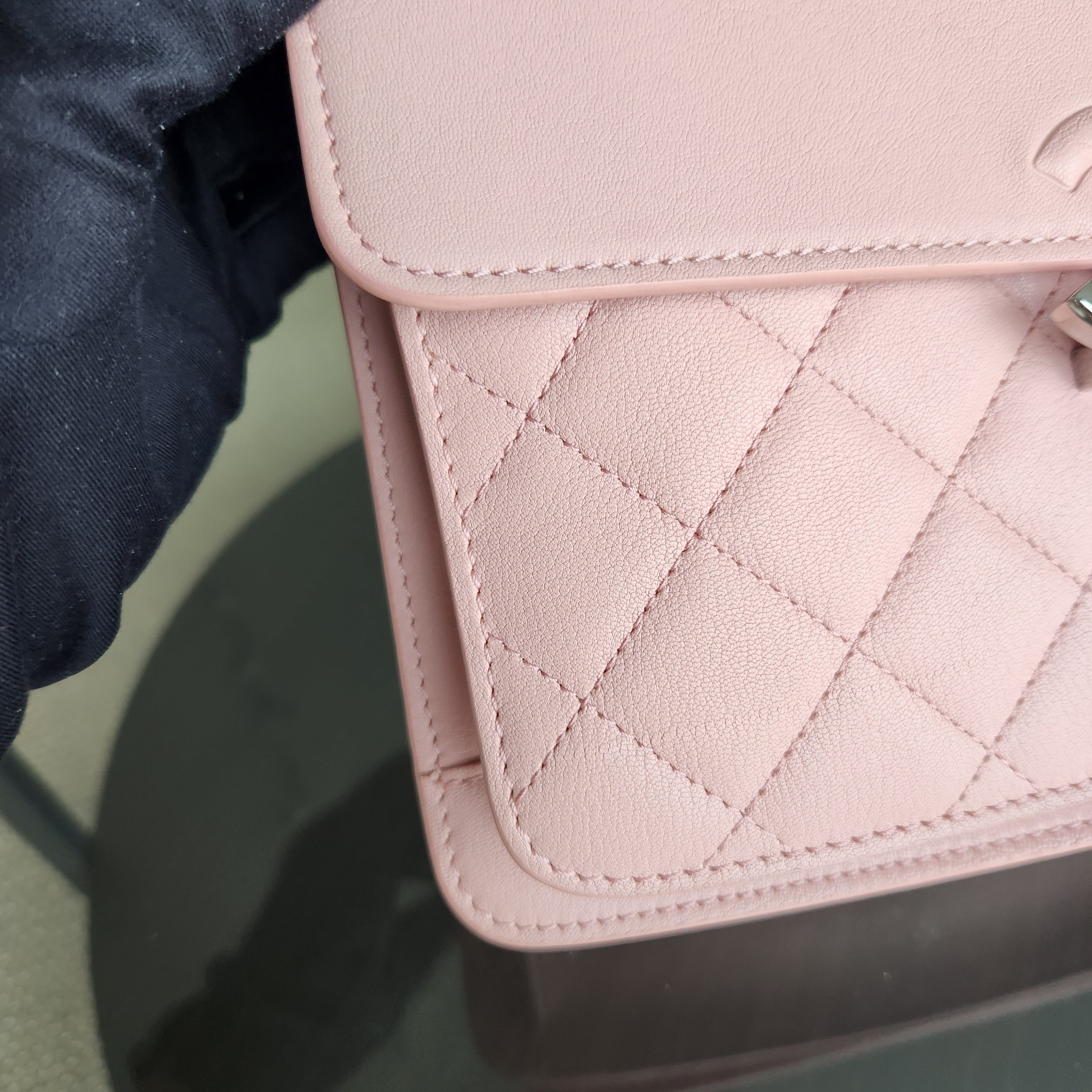 Chanel CC Box Flap - Calfskin Quilted Pink Silver Hardware Series 24