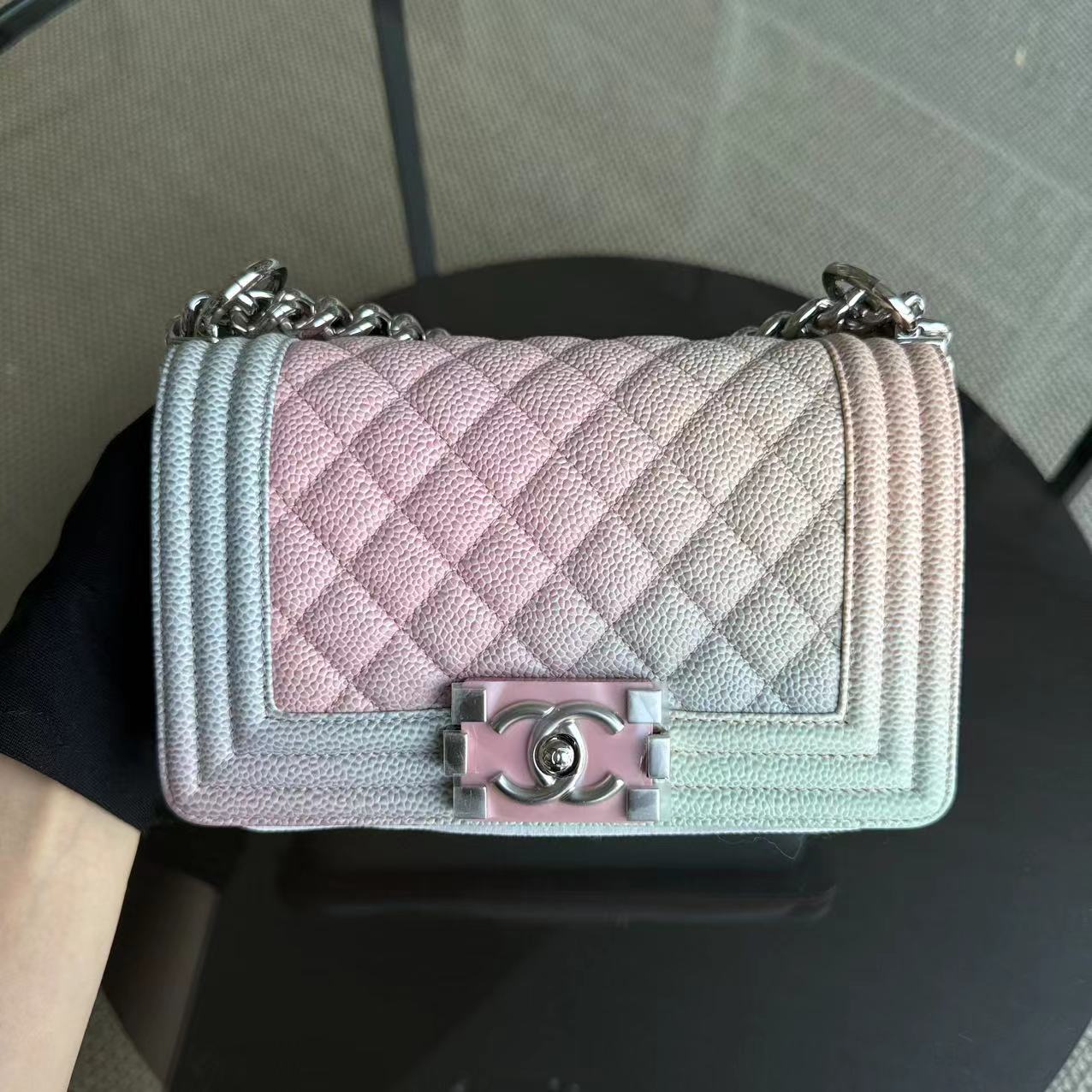 *Unused* Chanel Boy Small Bag - Caviar Quitled Rainbow Calfskin Series 25