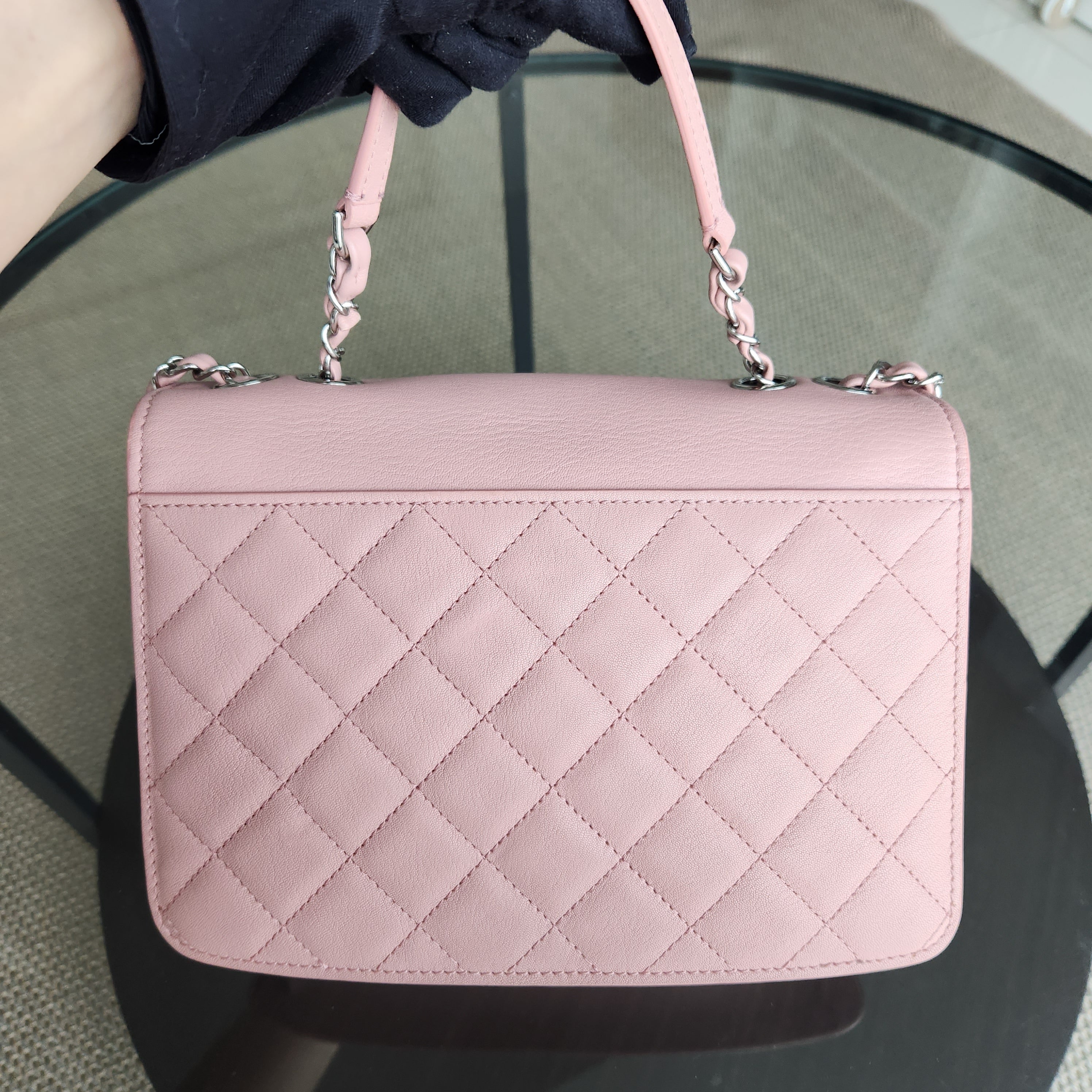 Chanel CC Box Flap - Calfskin Quilted Pink Silver Hardware Series 24