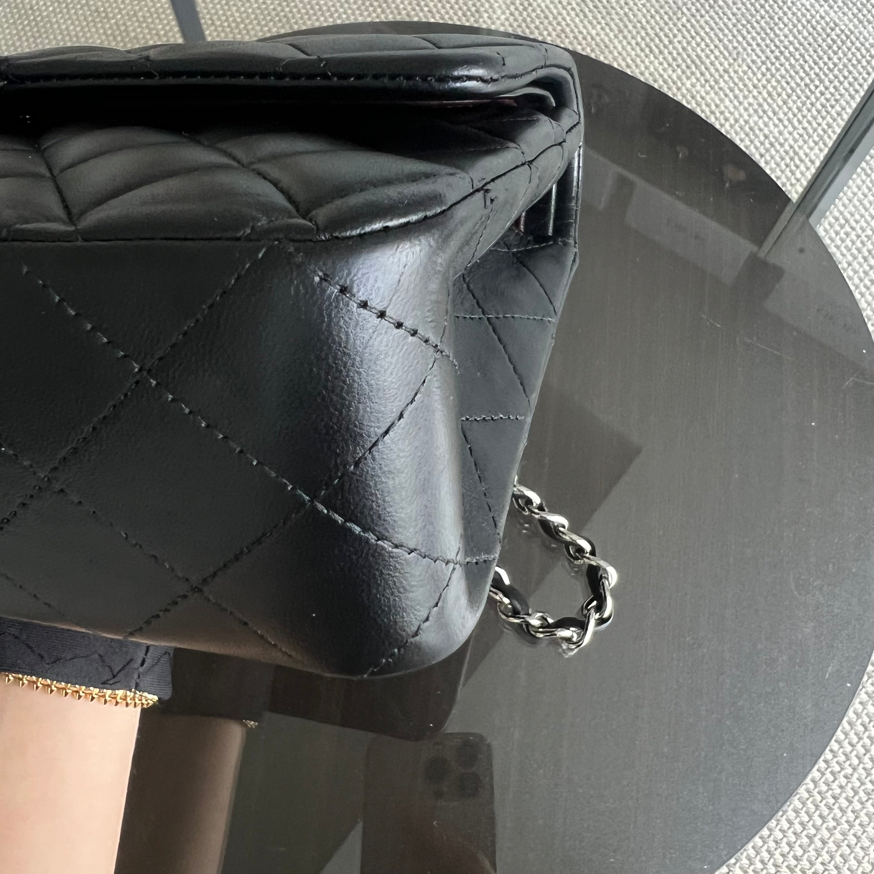 Deposit of Chanel Medium Classic Flap Quilted Lambskin Black Silver Hardware Series 13 - Luxury Evermore