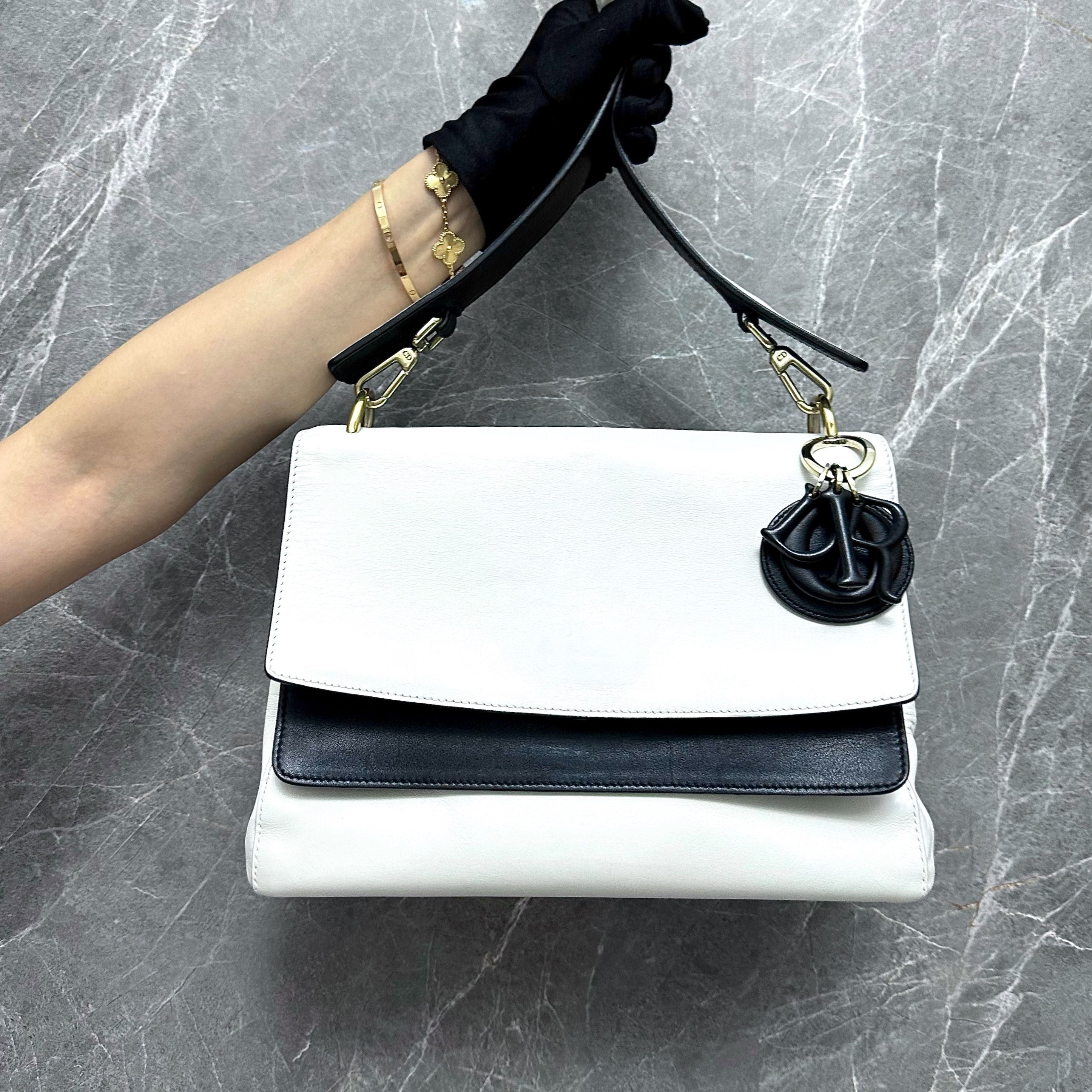 Dior Be Double Flap White Shoulder Bag - Luxury Evermore