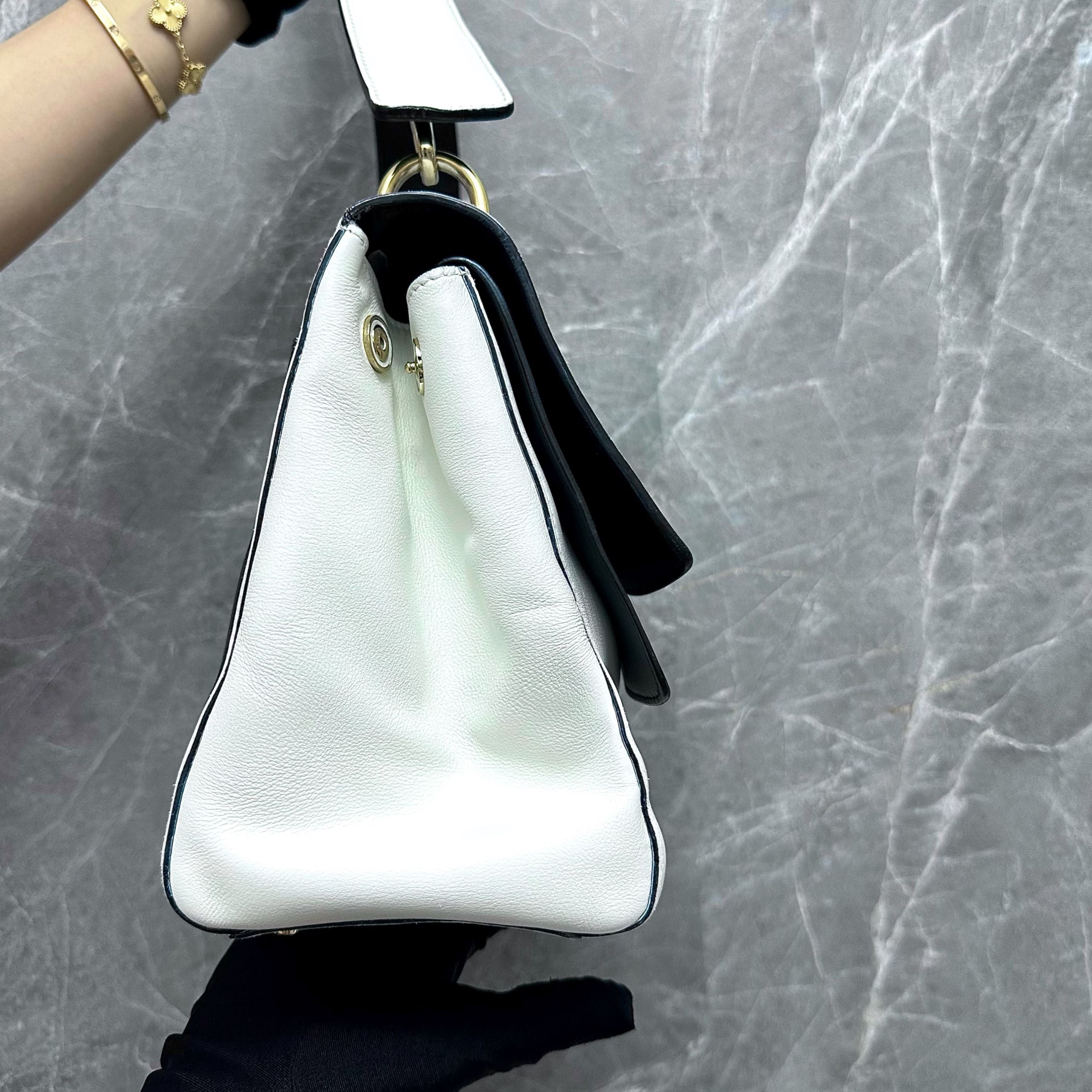 Dior Be Double Flap White Shoulder Bag - Luxury Evermore