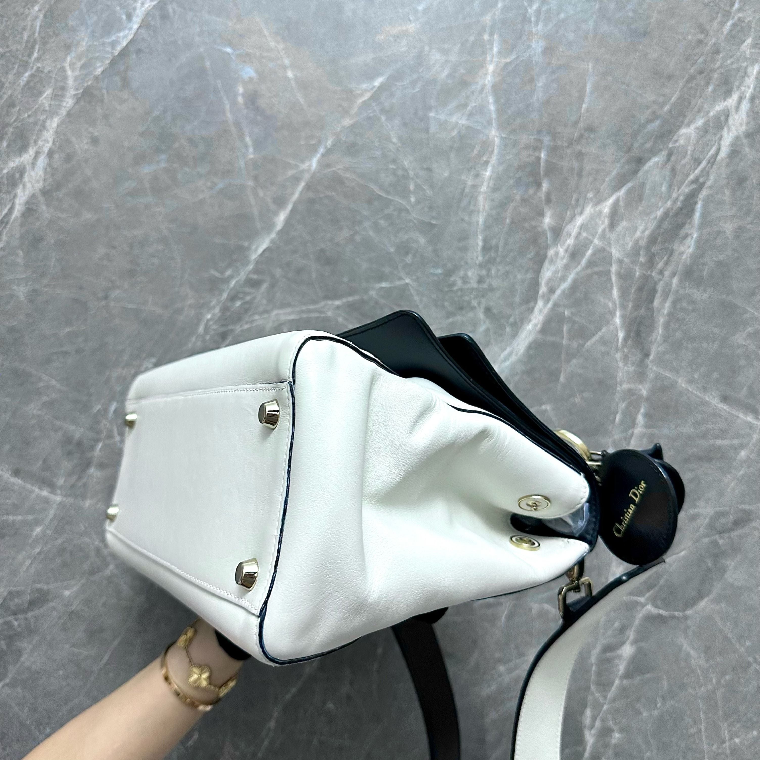 Dior Be Double Flap White Shoulder Bag - Luxury Evermore