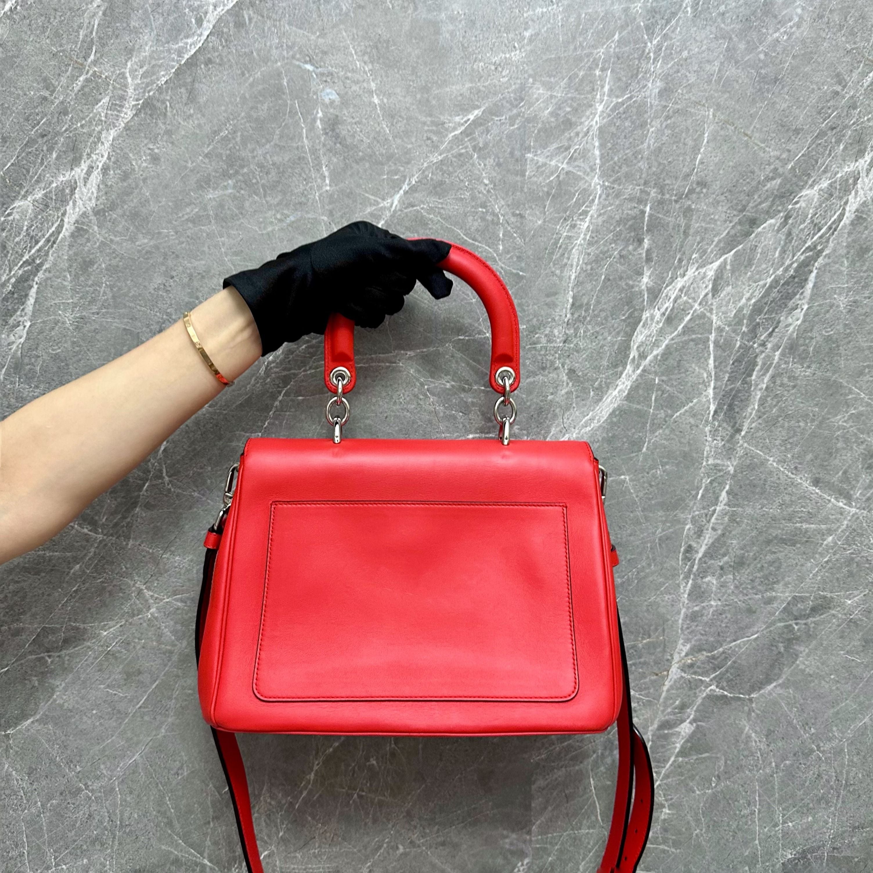 Dior Be Mini Red Calfskin SHW - Luxury Evermore