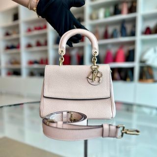 Dior Be Mini Sakura Pink Gold Grained Calfskin GHW - Luxury Evermore