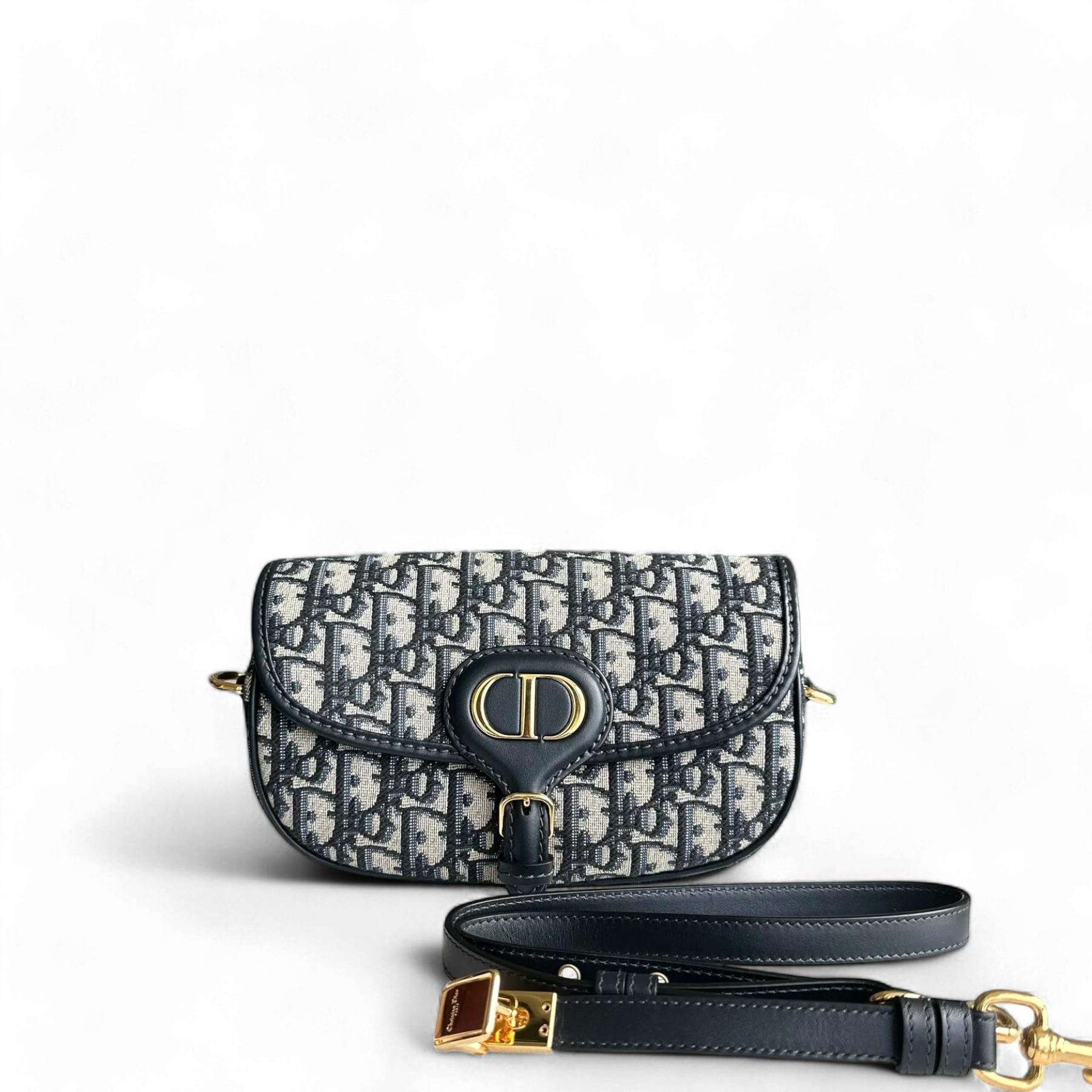 Dior Bobby East West - 21CM Oblique Monogram Canavas Blue GHW