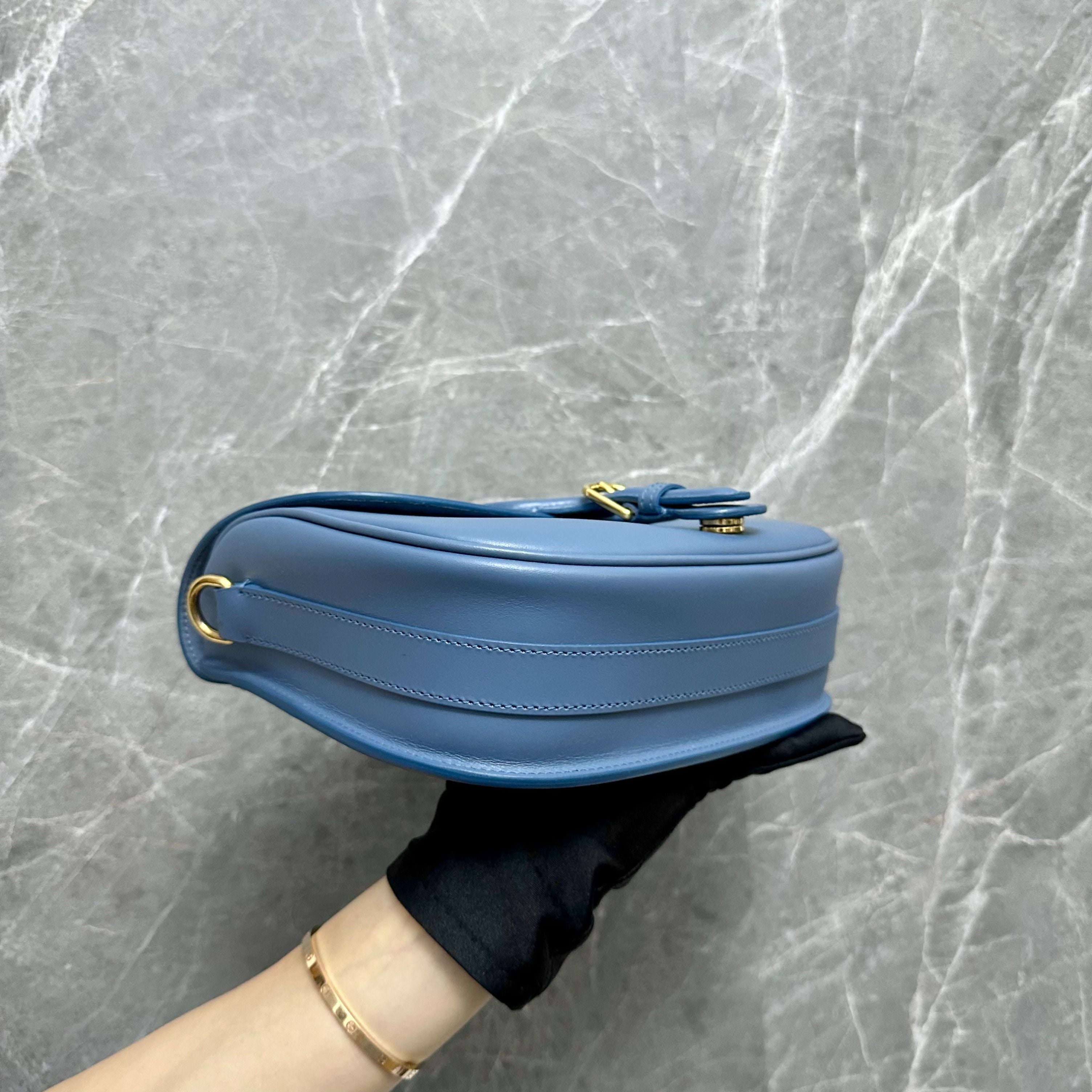 Dior Bobby Medium Flap Blue Smooth Calfskin Leather Bag - Luxury Evermore