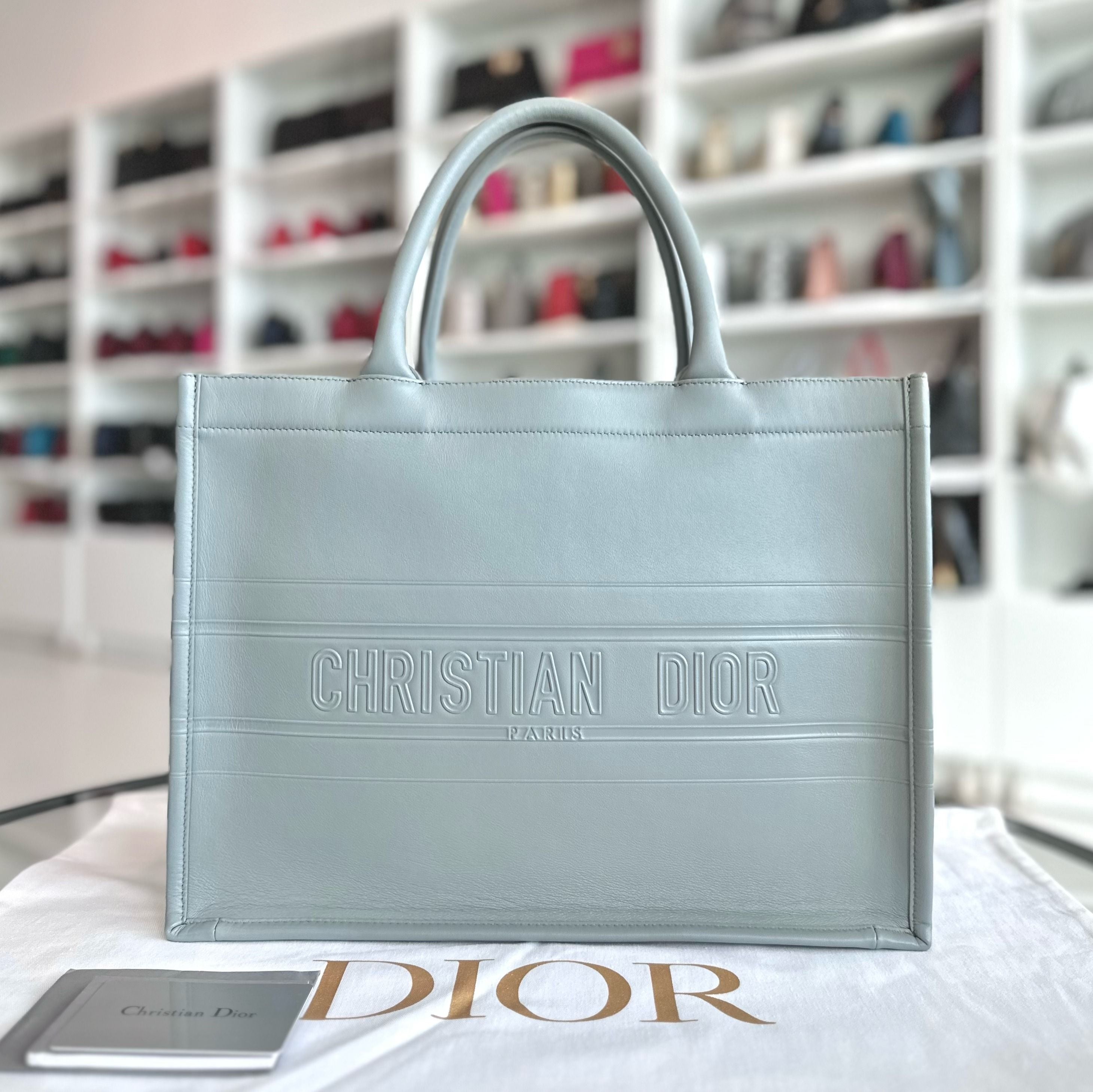 Dior Book Tote Medium 36CM Calfskin Grey Bag - Luxury Evermore