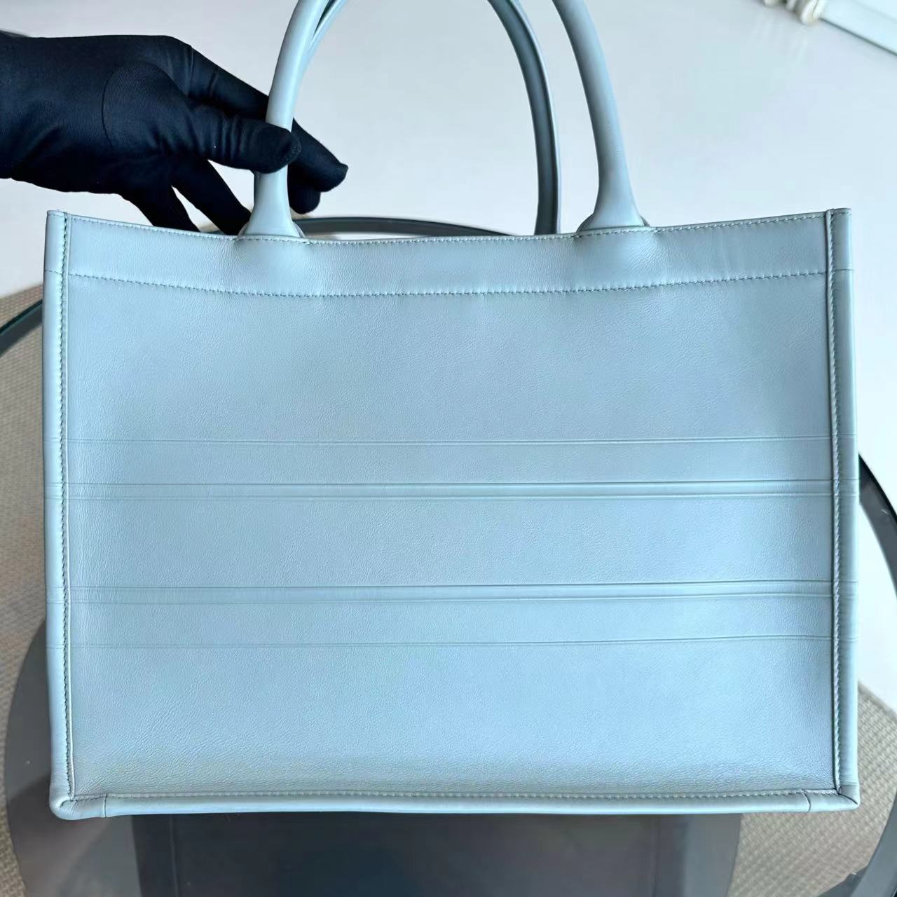 Dior Book Tote Medium 36CM Smooth Calfskin Grey Gray Bag - Luxury Evermore