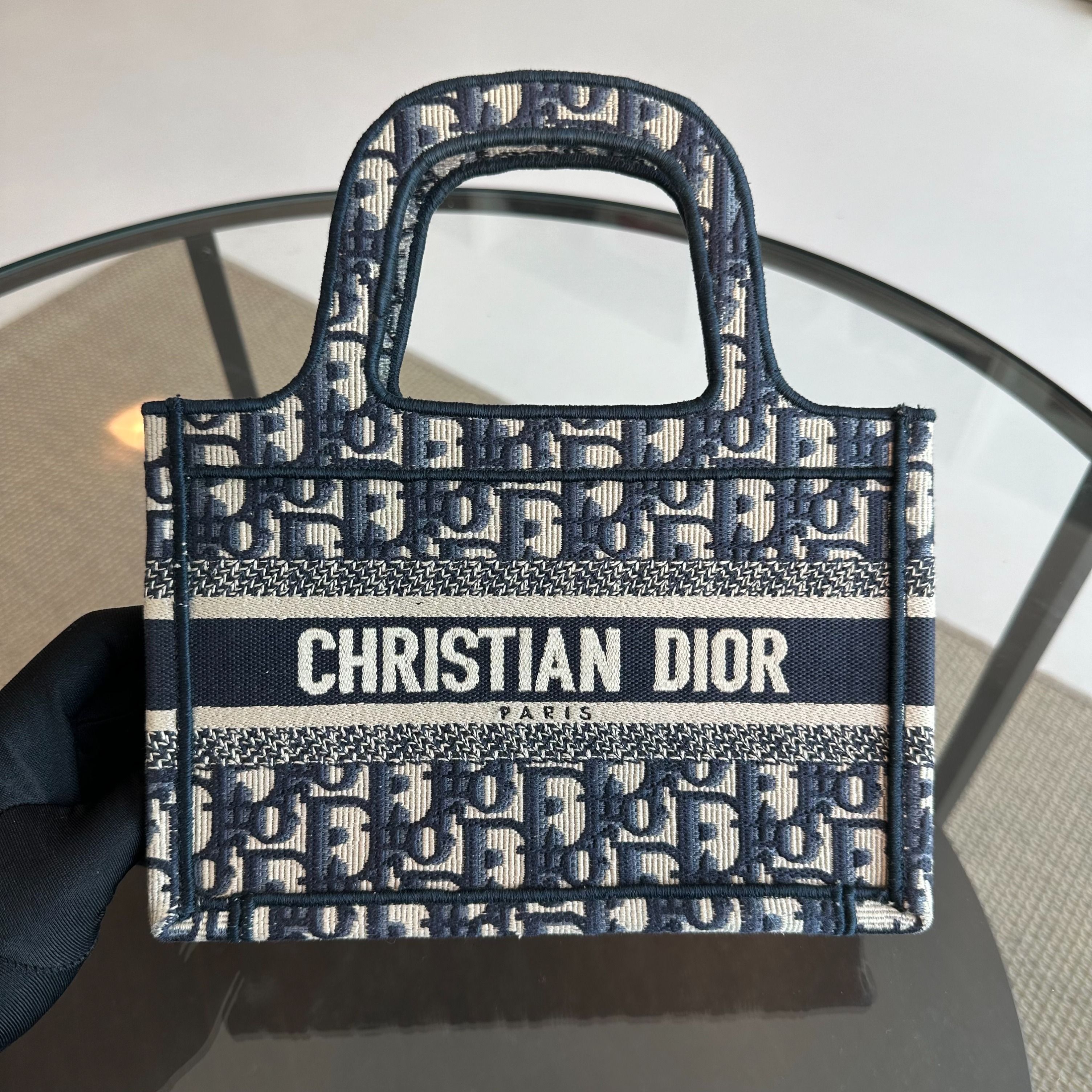 Dior Book Tote Mini Oblique Embroidery Bag - Luxury Evermore