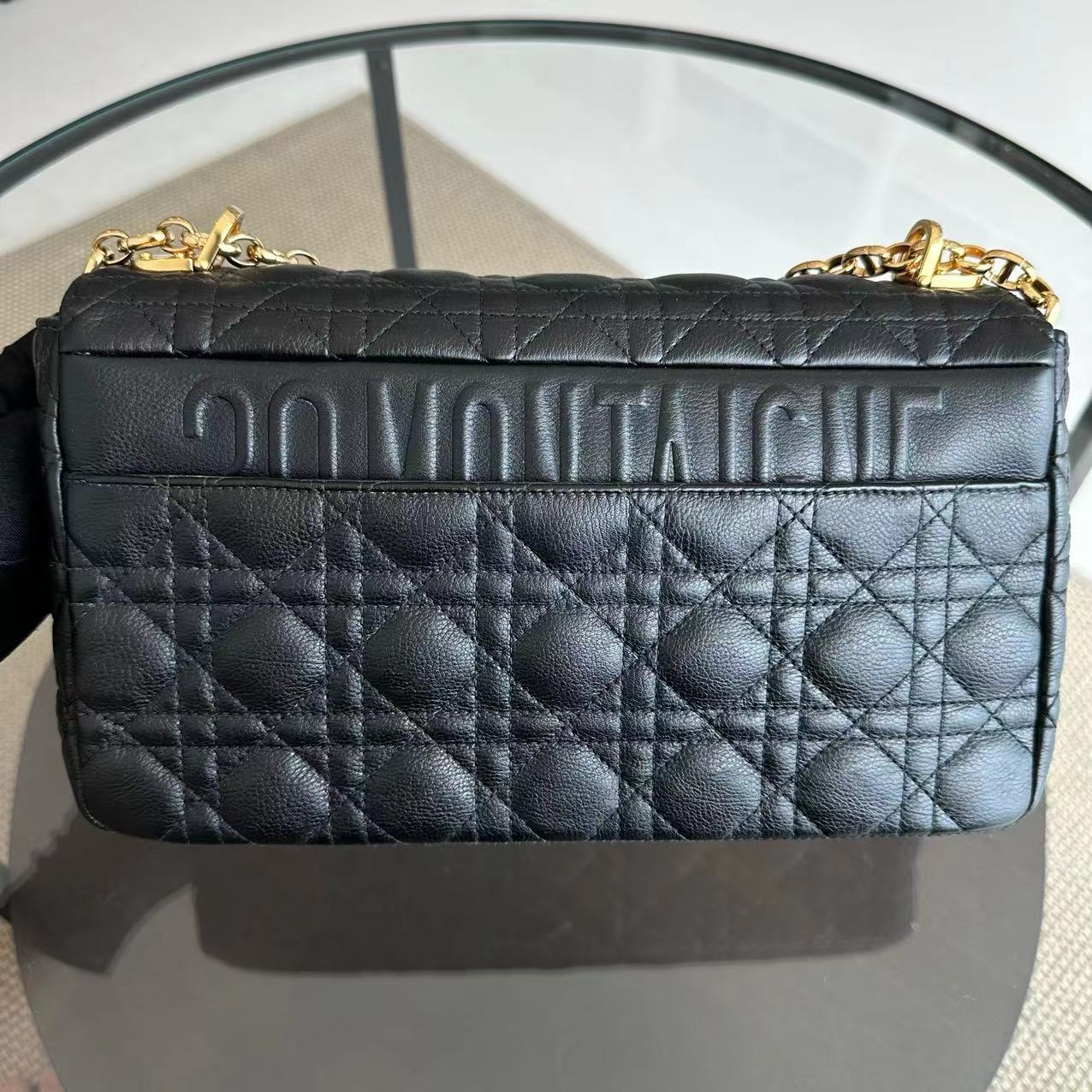 Dior Caro Large 28CM Cannage Calfskin Black GHW - Luxury Evermore