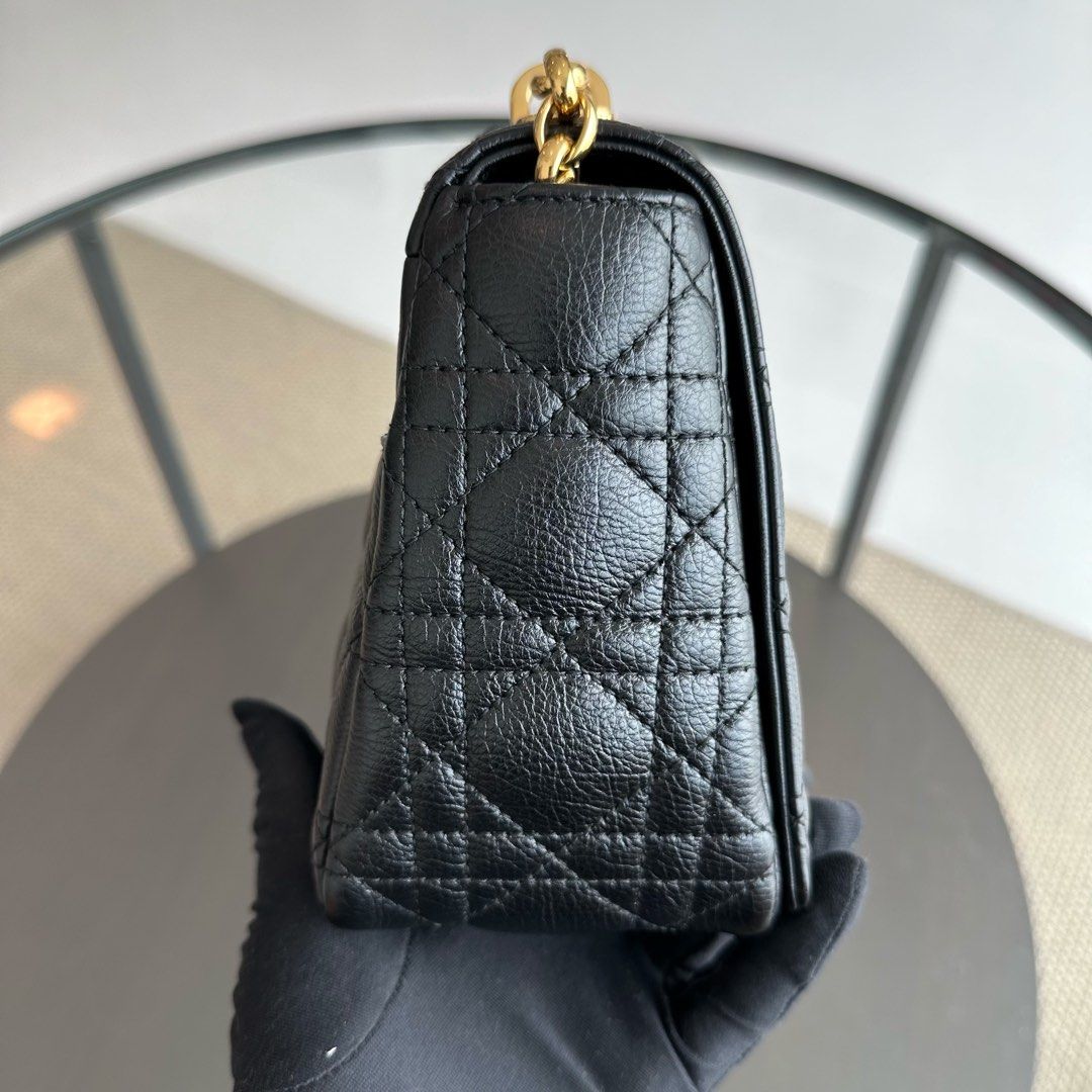 Dior Caro Medium Cannage Calfskin Black GHW - Luxury Evermore