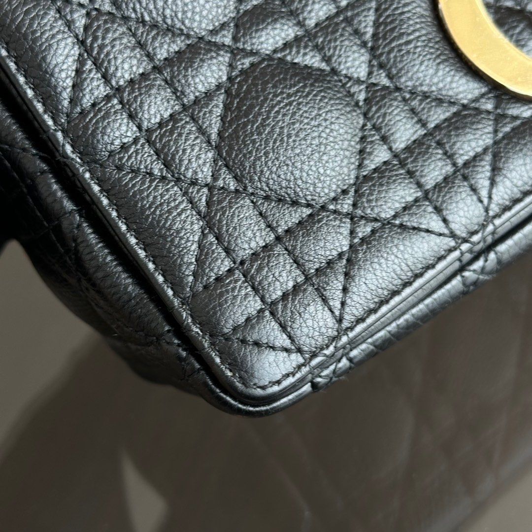 Dior Caro Medium Cannage Calfskin Black GHW - Luxury Evermore