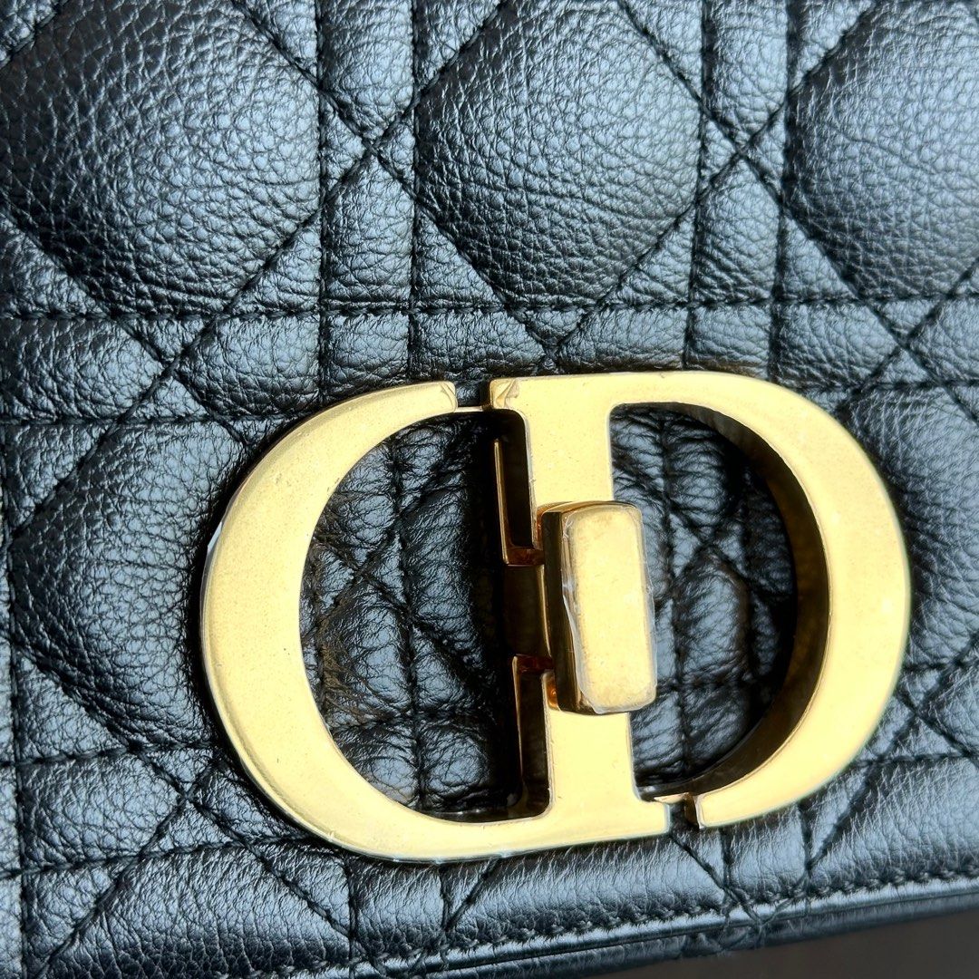 Dior Caro Medium Cannage Calfskin Black GHW - Luxury Evermore