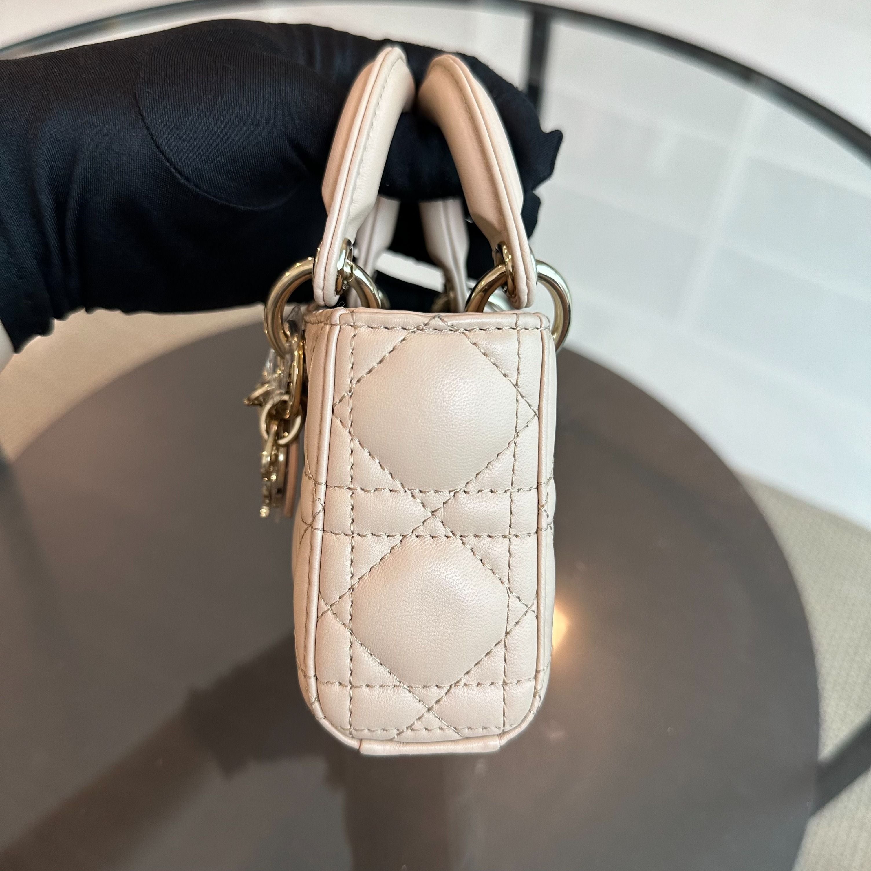 Dior D-Joy Mini Beige Lambskin GHW D Joy - Luxury Evermore