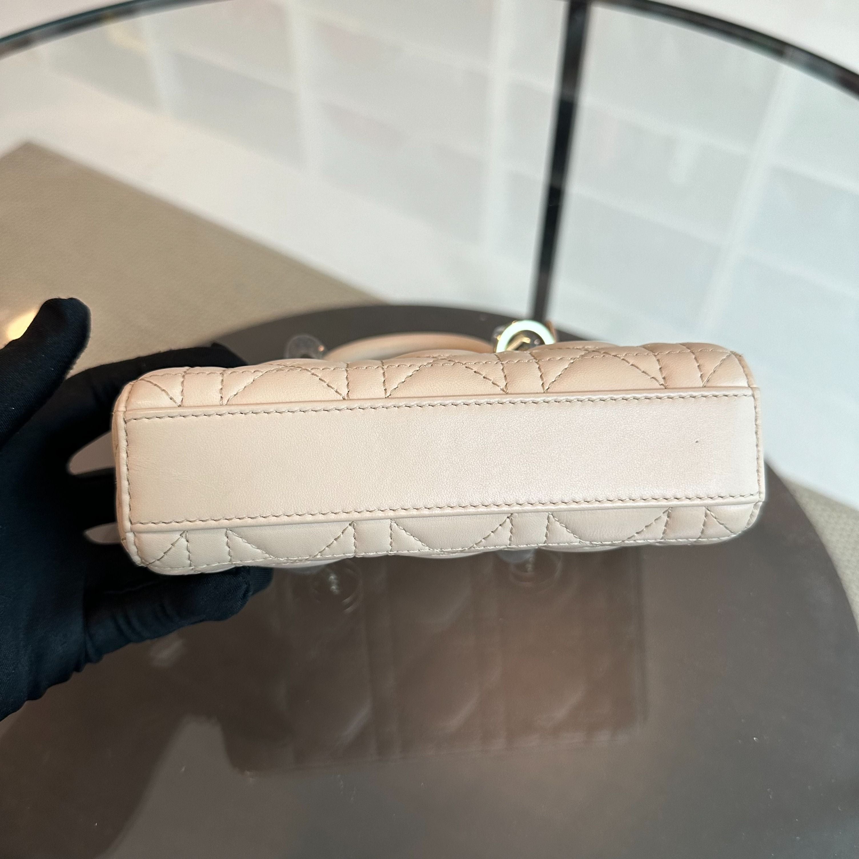 Dior D-Joy Mini Beige Lambskin GHW D Joy - Luxury Evermore