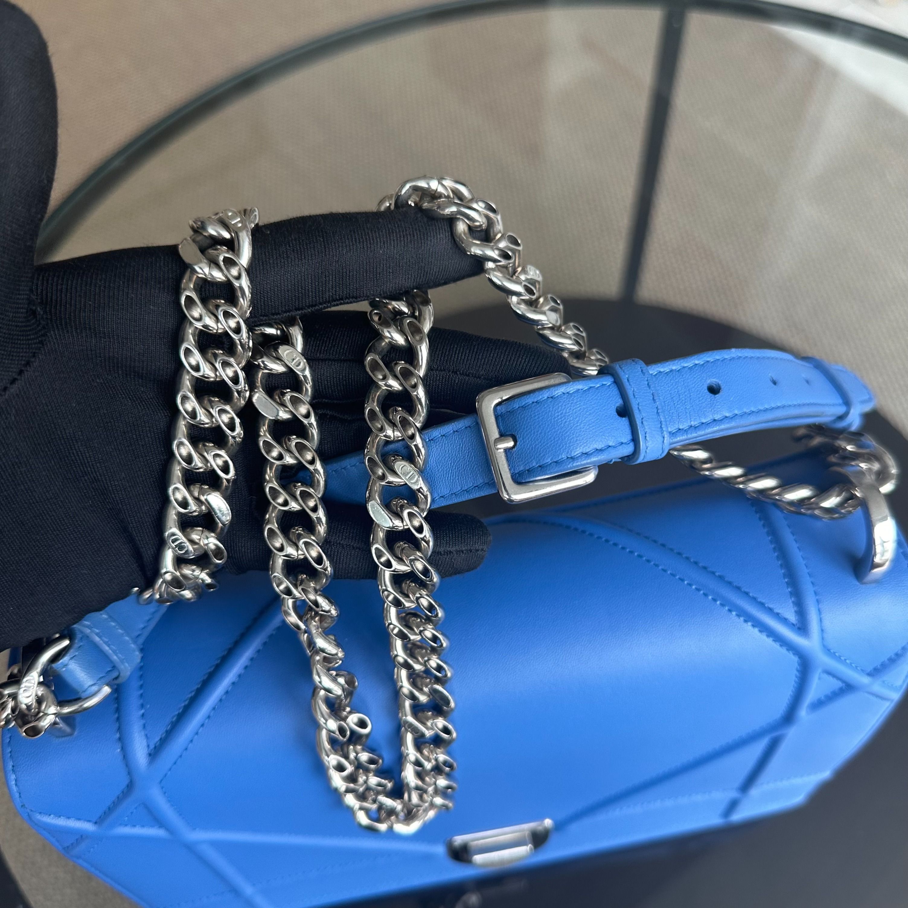 Dior Diorama Ama Medium Smooth Calfskin Blue SHW - Luxury Evermore