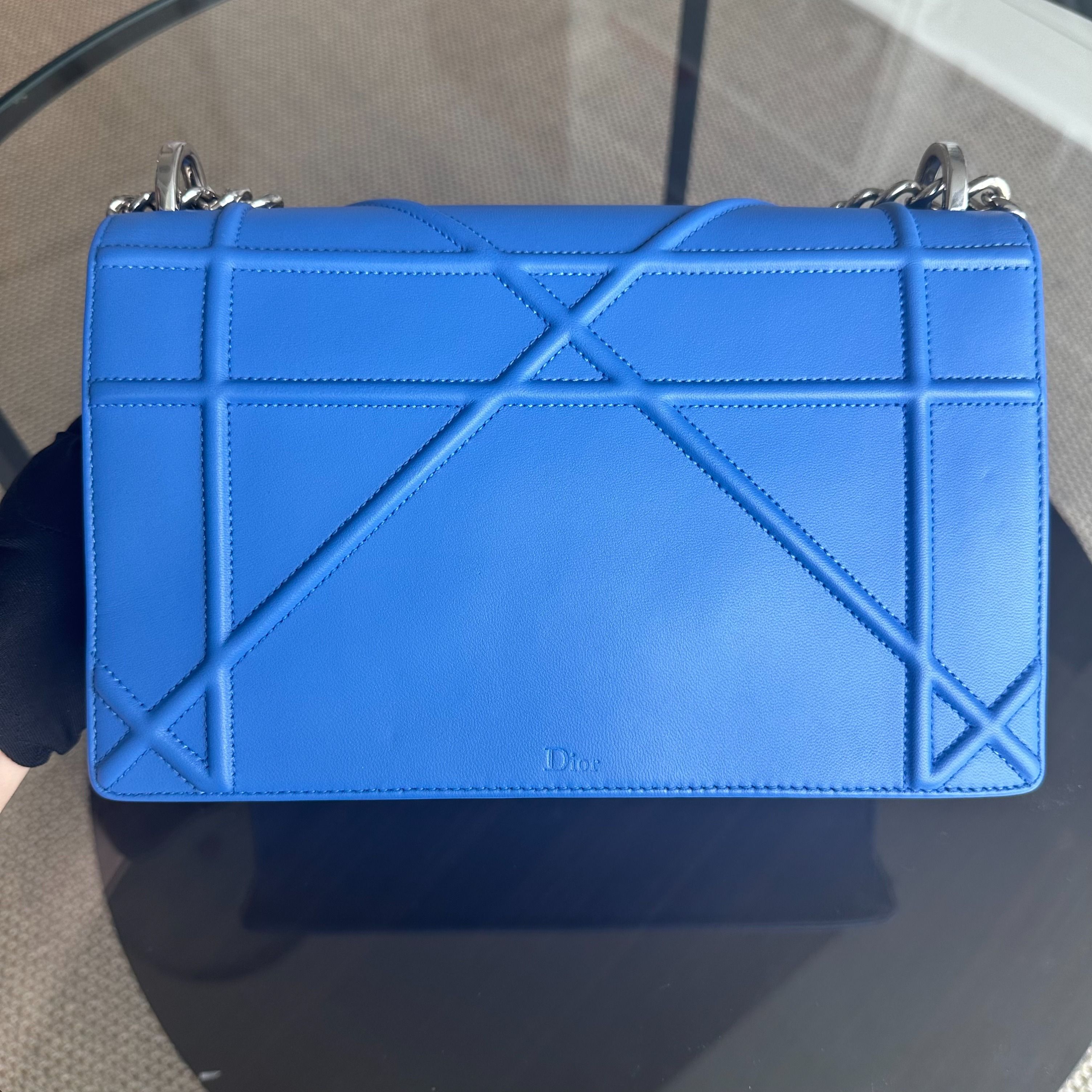 Dior Diorama Ama Medium Smooth Calfskin Blue SHW - Luxury Evermore