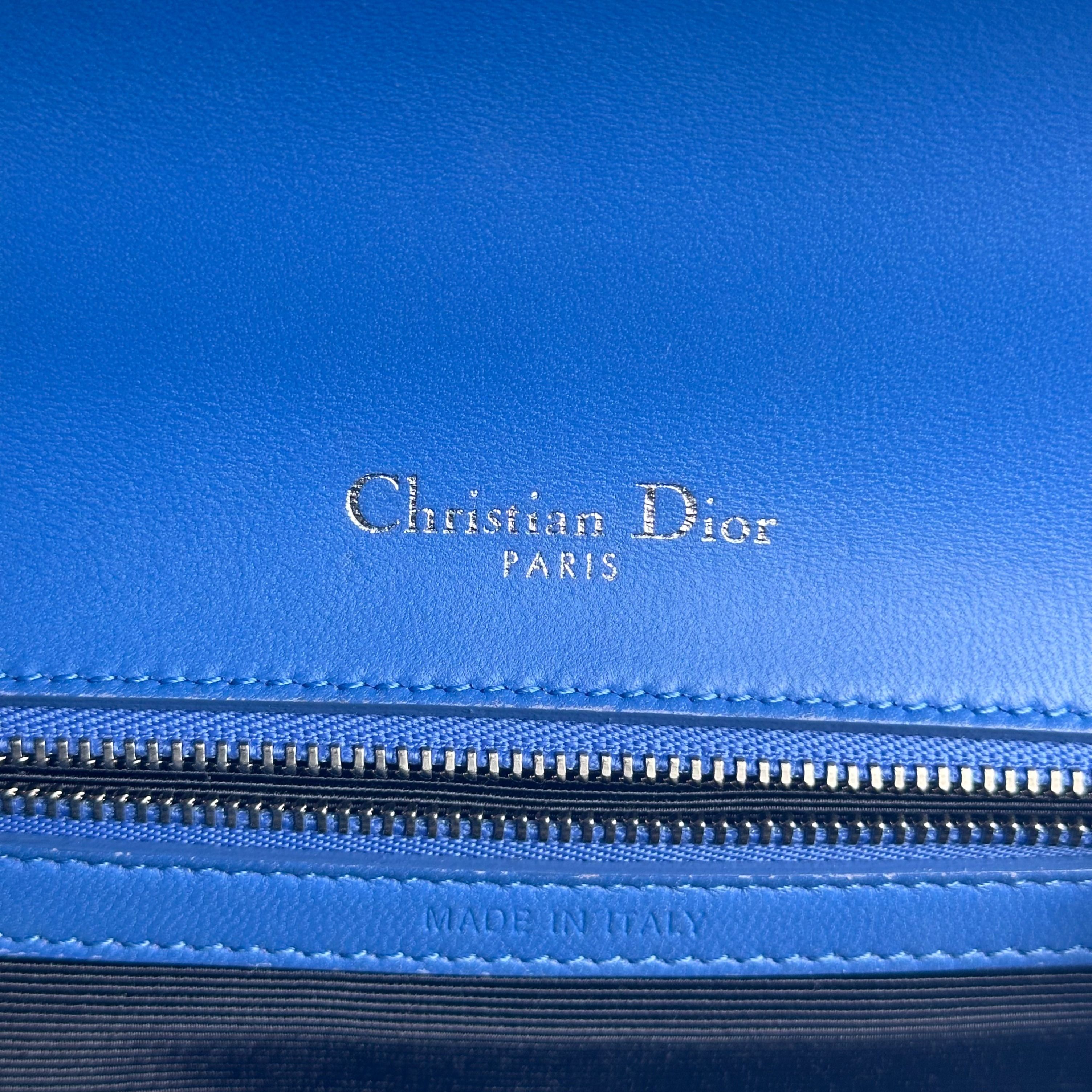 Dior Diorama Ama Medium Smooth Calfskin Blue SHW - Luxury Evermore