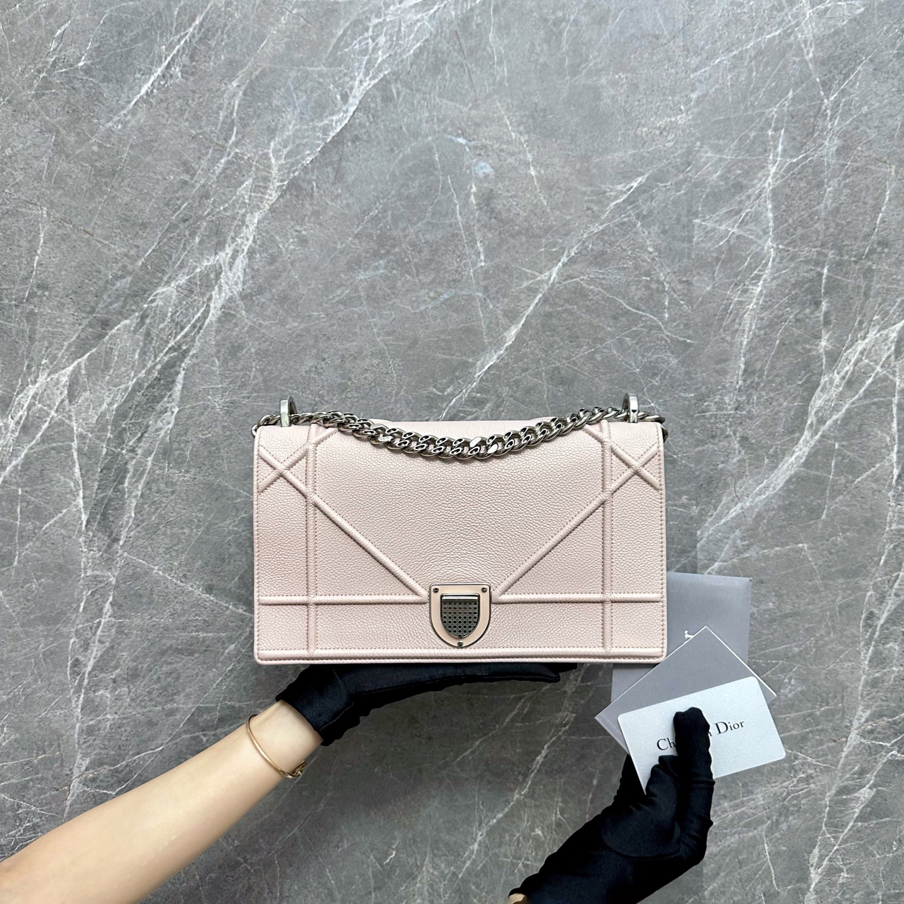 Dior Diorama Medium Ama Calfskin Light Pink - Luxury Evermore