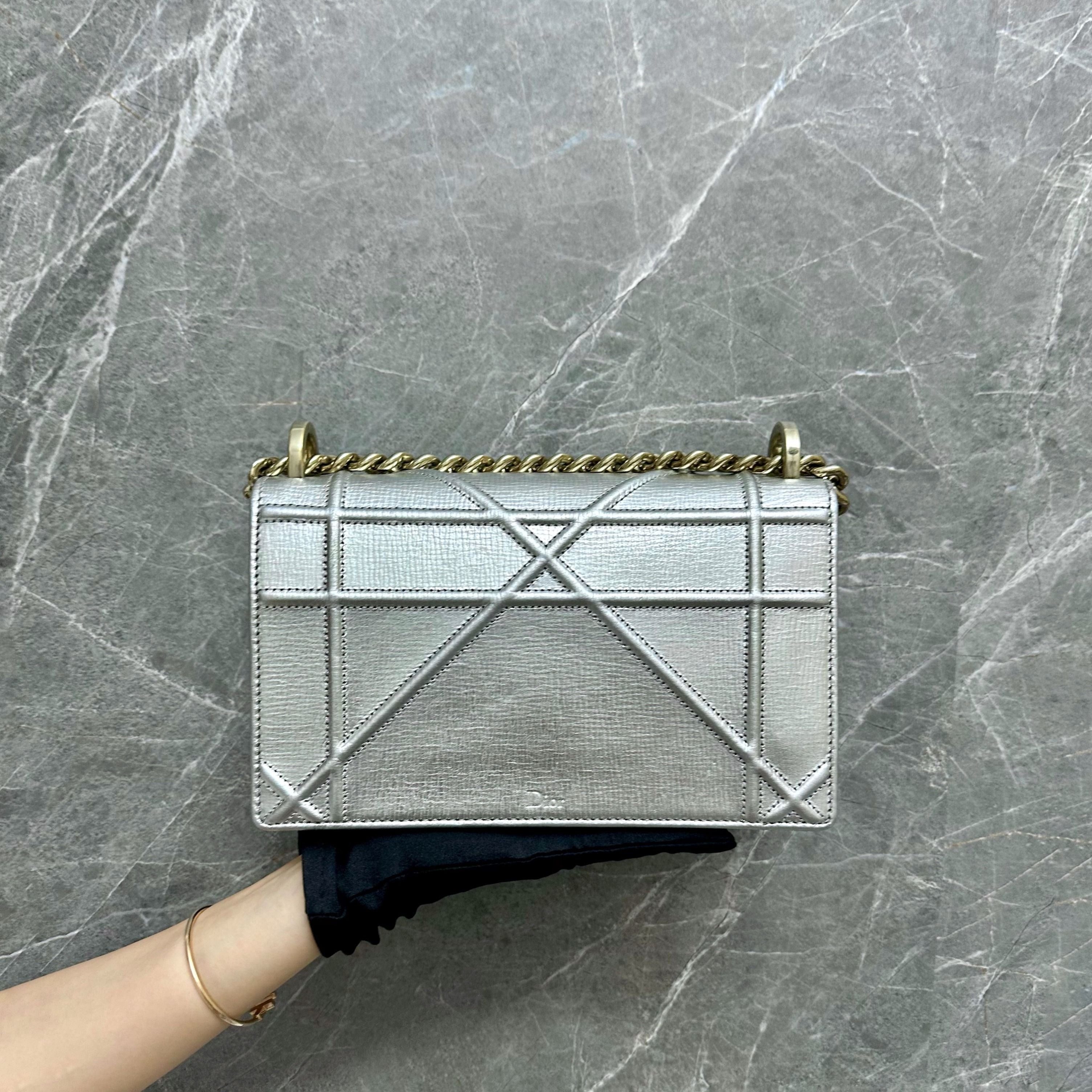 Dior Diorama Small Ama Calfskin Silver GHW - Luxury Evermore