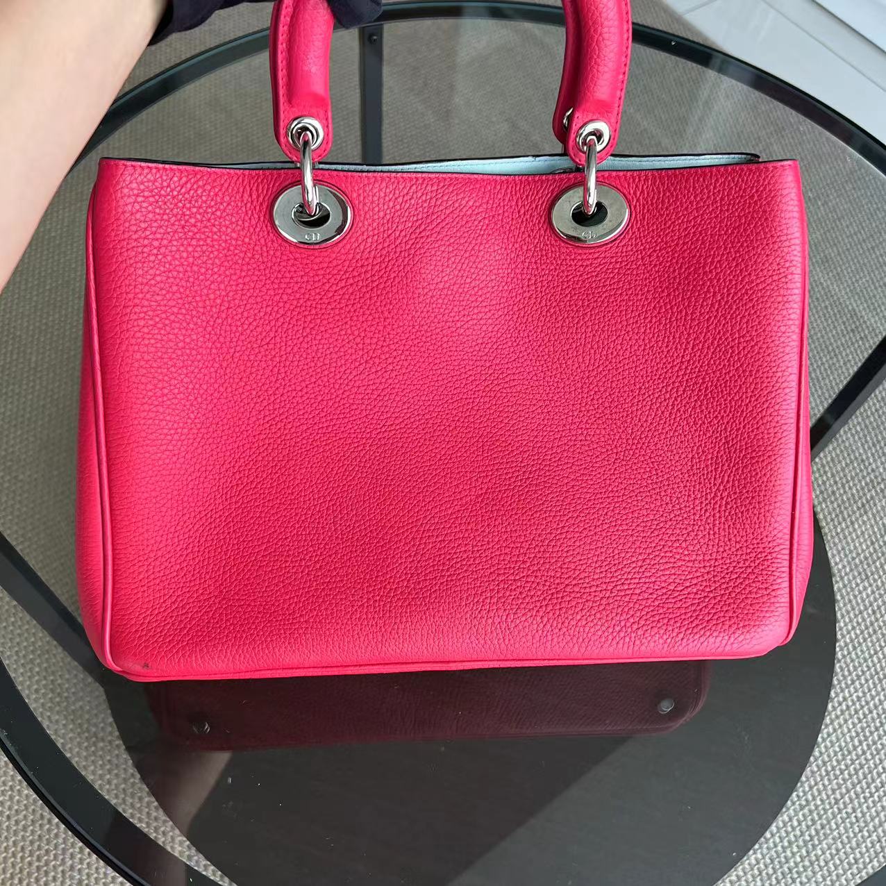 Dior Diorissimo Grained Calfskin Hot Pink Silver Hardware - Luxury Evermore